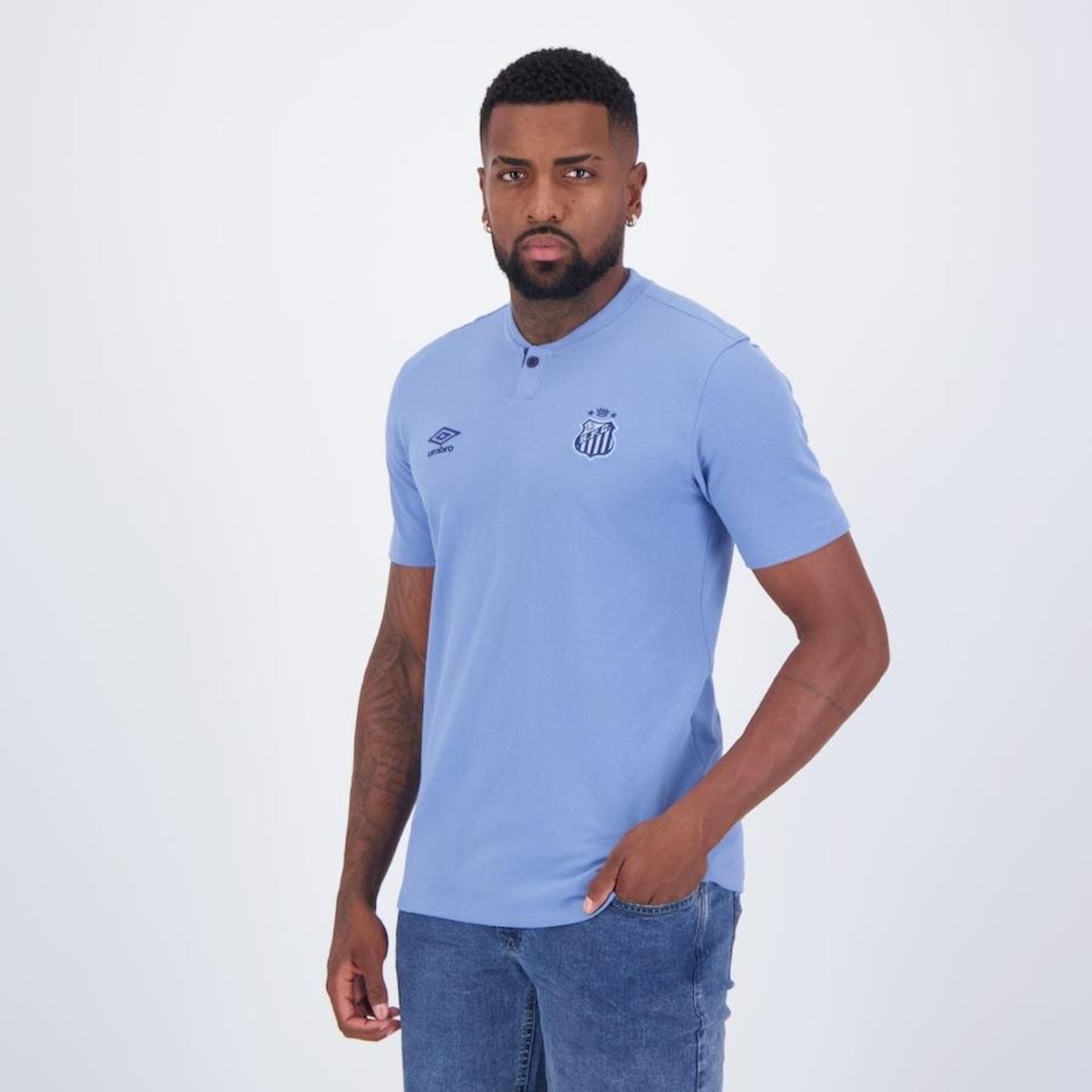 Camisa Polo Umbro Santos Viagem 2024 - Masculina - Foto 3