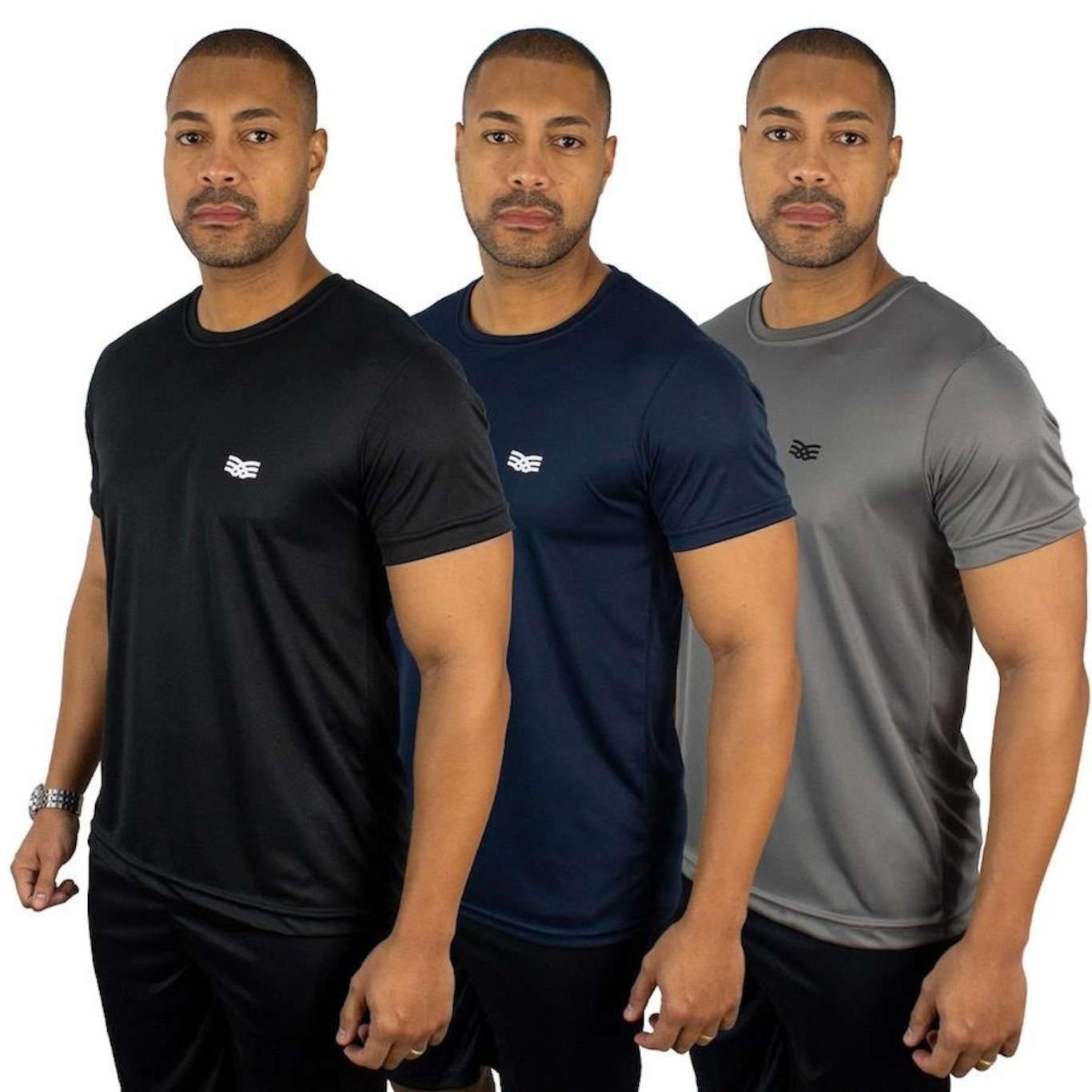 Camiseta Color Sports Dry Basic - 3 Unidades - Masculina - Foto 3