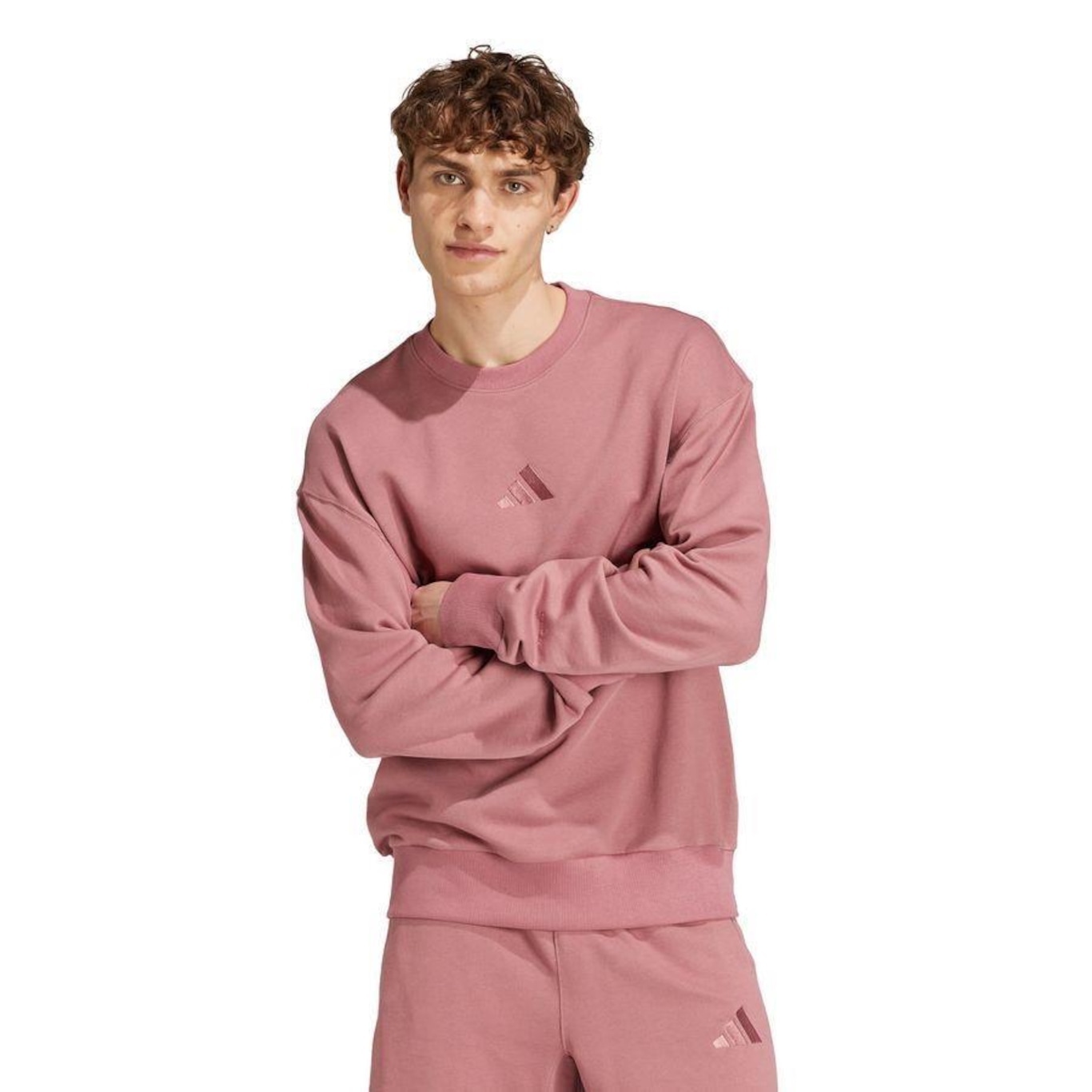 Blusão de Moletom sem Capuz adidas Crew Moletinho All Szn - Masculino - Foto 2