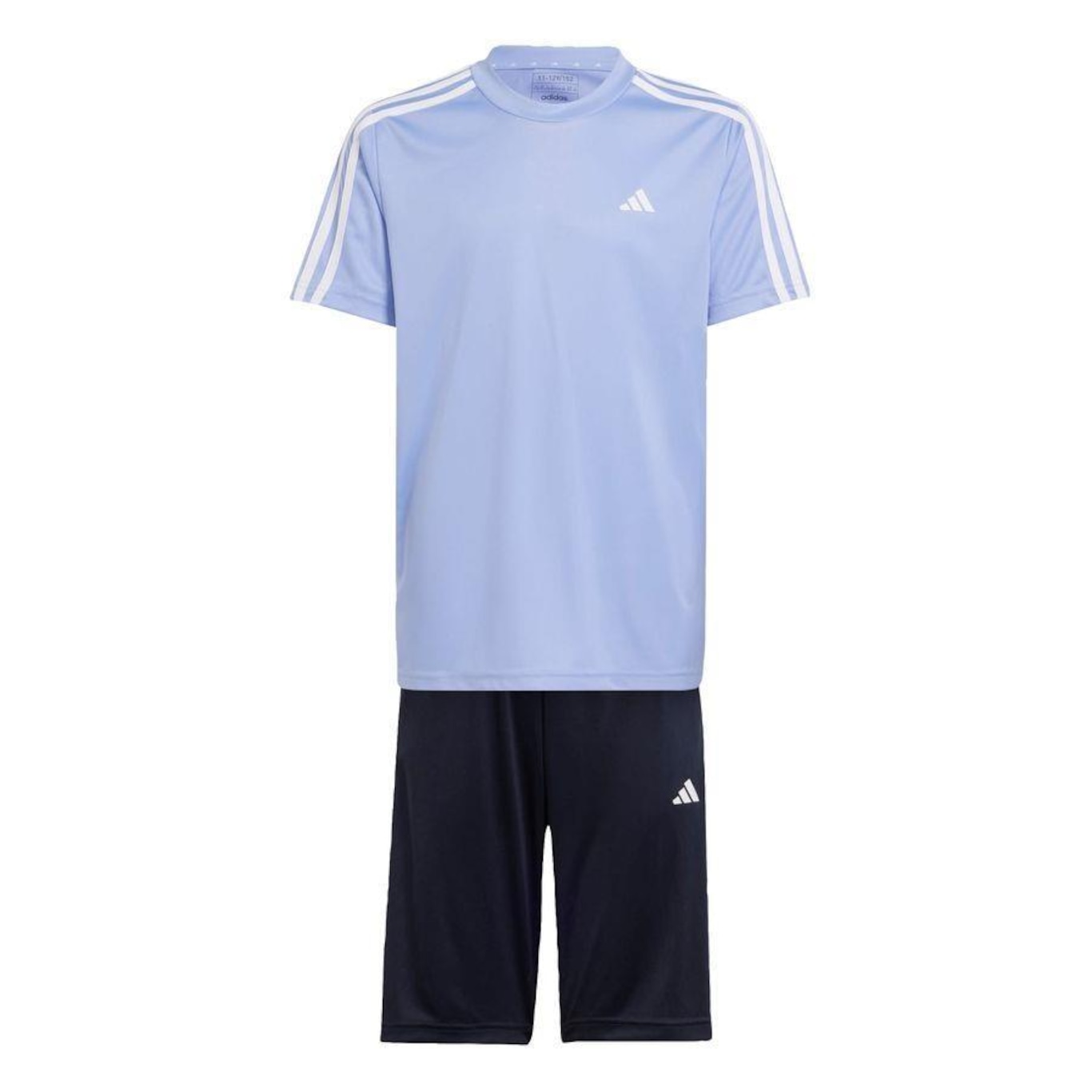 Conjunto adidas Ajuste Regular Train Essentials Aeroready 3-Stripes - Infantil - Foto 1