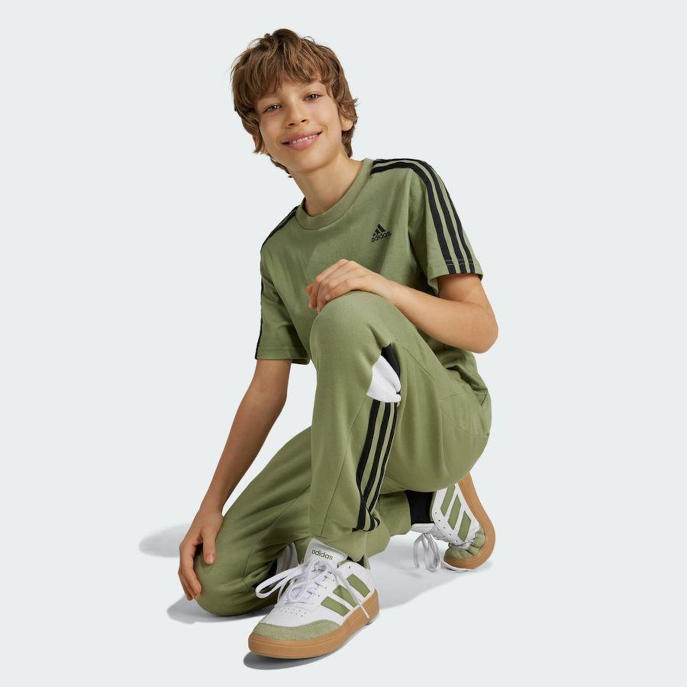 Camiseta adidas Algodão Essentials 3-Stripes - Infantil - Foto 5