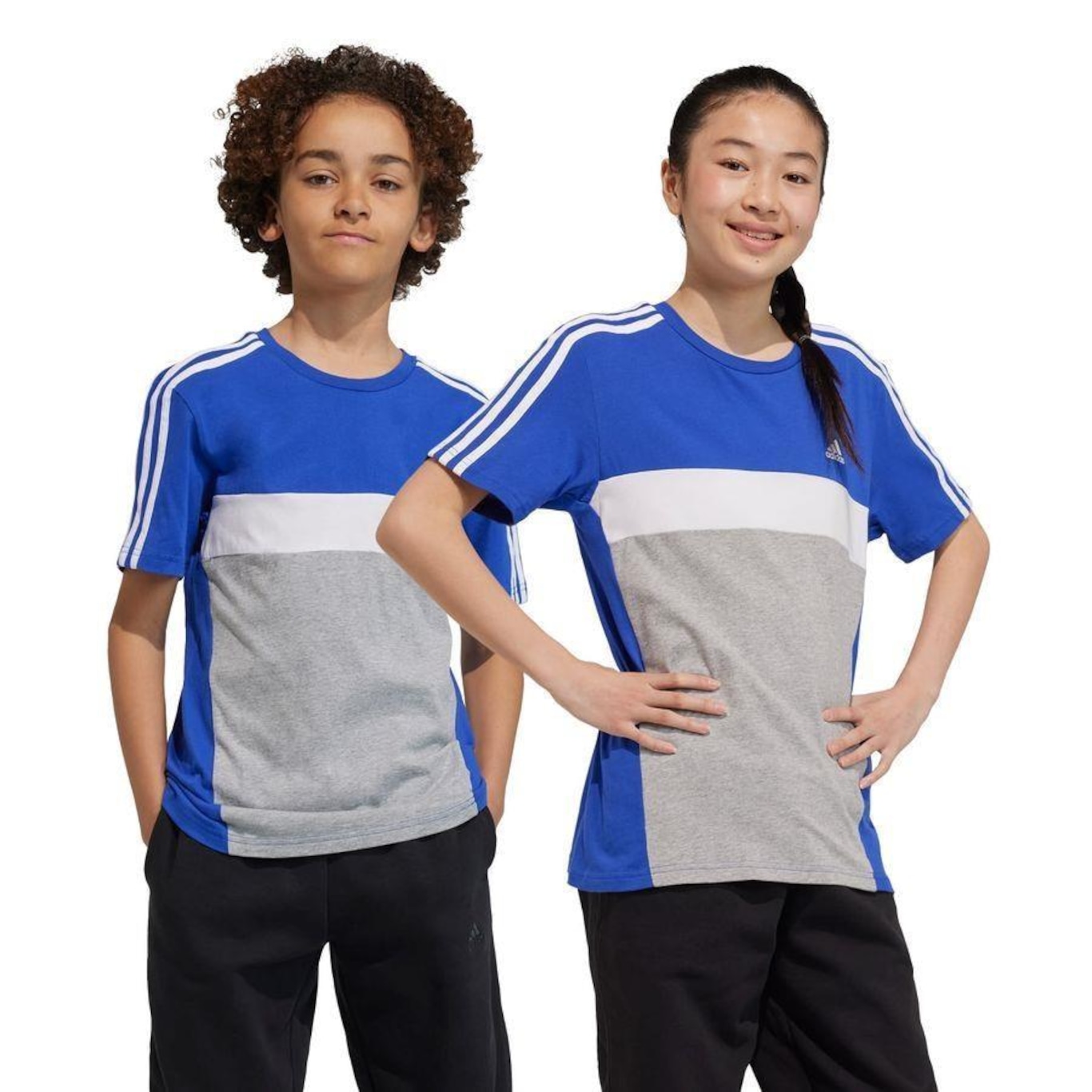 Camiseta adidas J 3S Tib T - Infantil - Foto 2