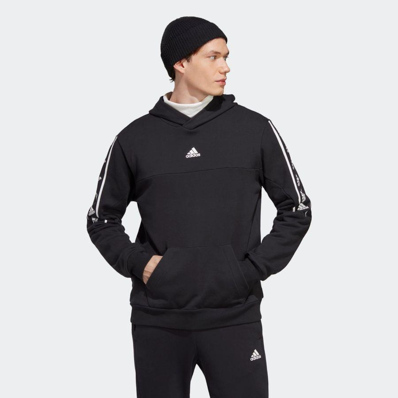 Blusão de Moletinho com Capuz adidas Brandlove - Masculino - Foto 2