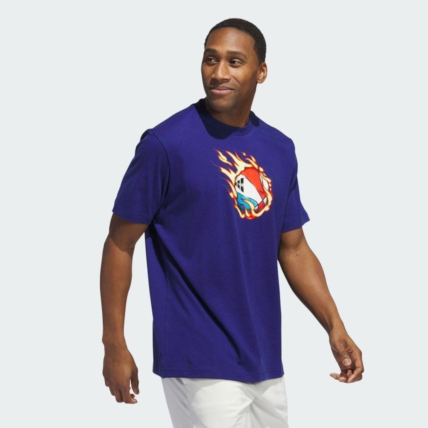 Camiseta adidas Estampada Basquete On Fire - Masculina - Foto 3