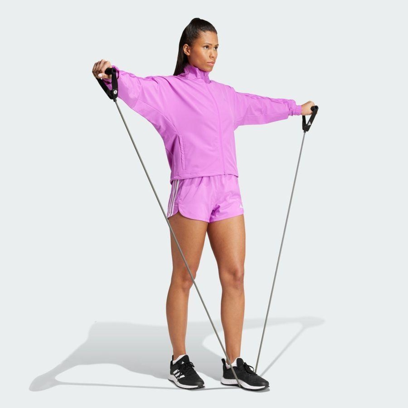 Jaqueta sem Capuz adidas Malha Pacer All Gym Tonal Três Listras - Feminina - Foto 6