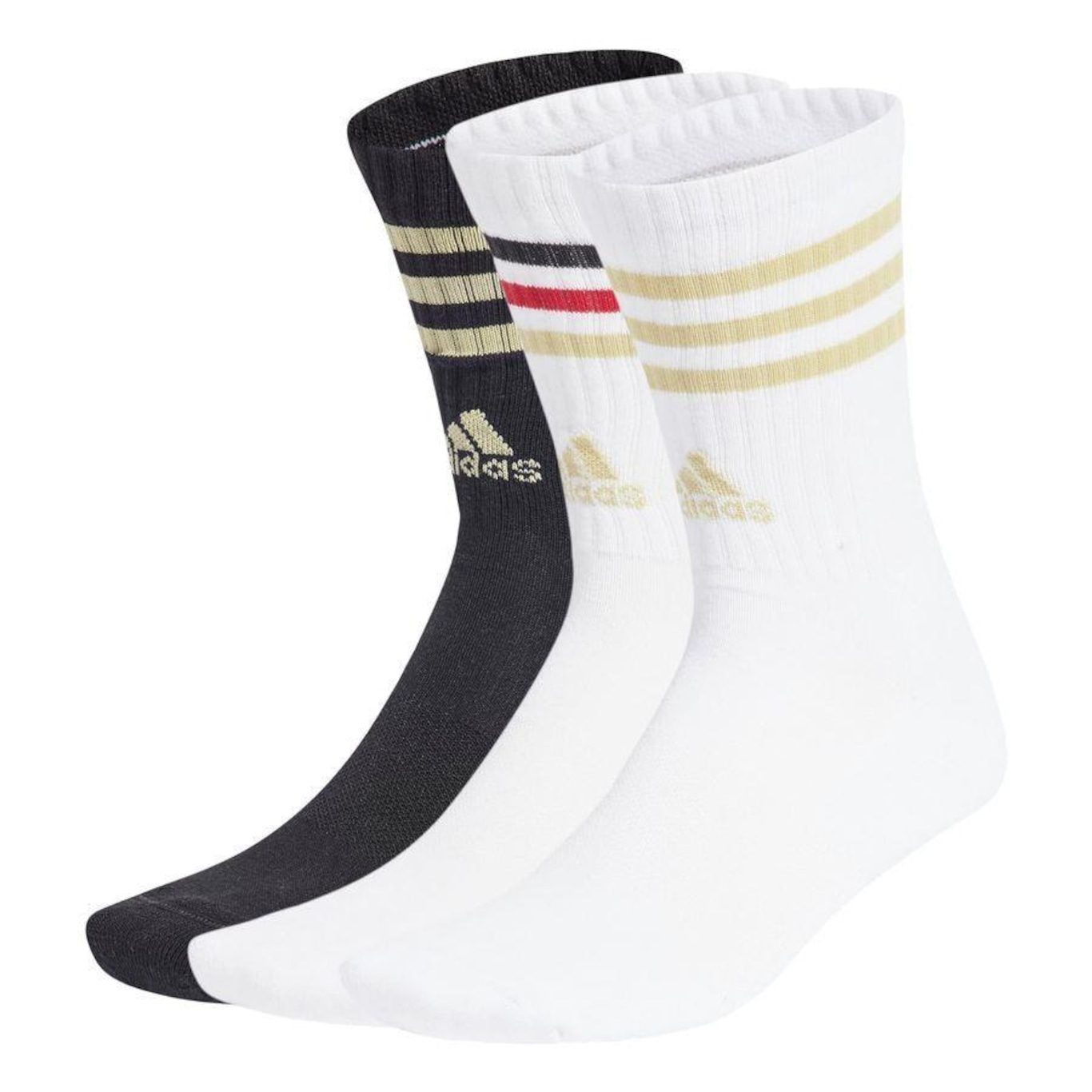 Kit de Meias Cano Médio adidas 3-Stripes com 3 Pares - Adulto - Foto 1