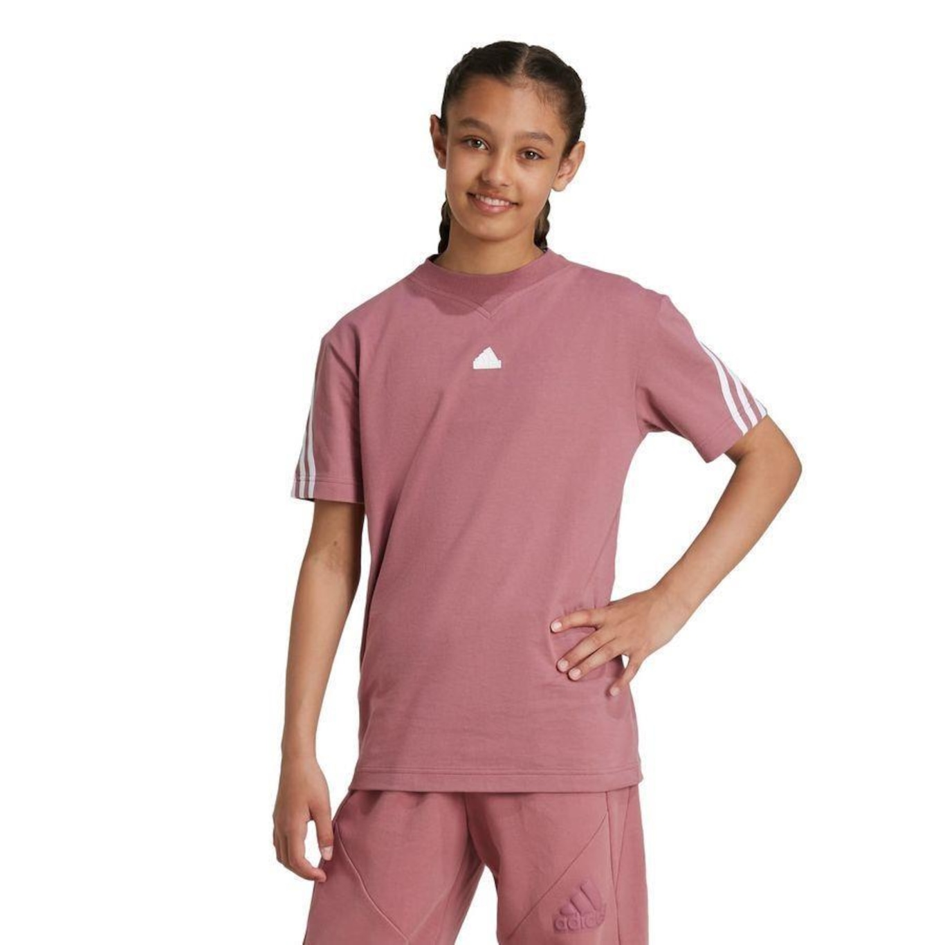 Camiseta adidas Future Icons Três Listras - Infantil - Foto 2