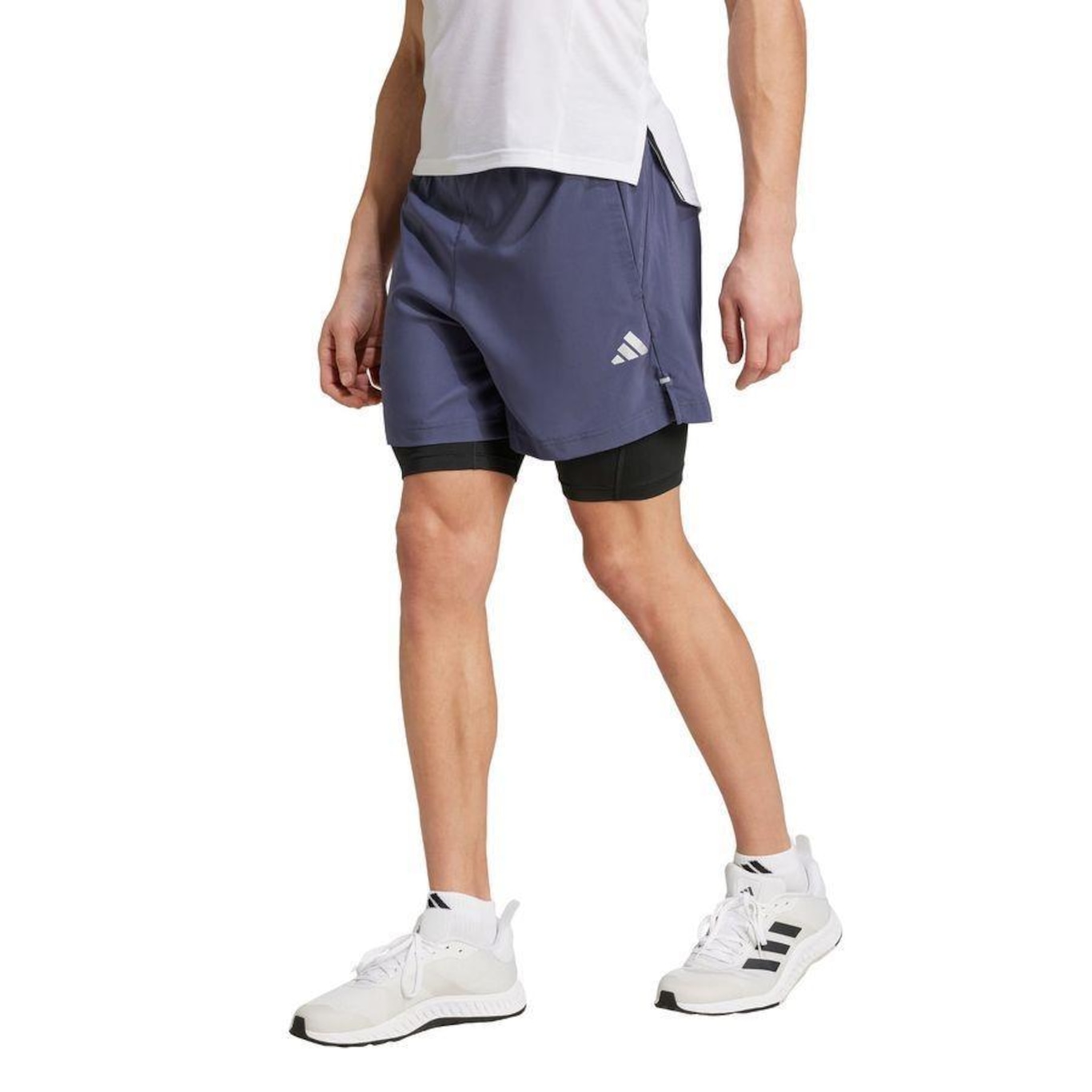 Shorts adidas Treino 2 em 1 Gym+ - Masculino - Foto 2