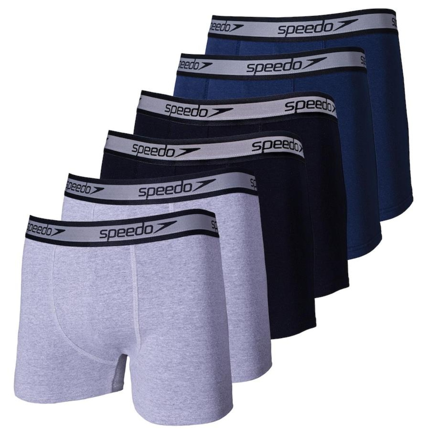 Kit de Cuecas Boxer Cotton Speedo com 6 Unidades - Adulto - Foto 1