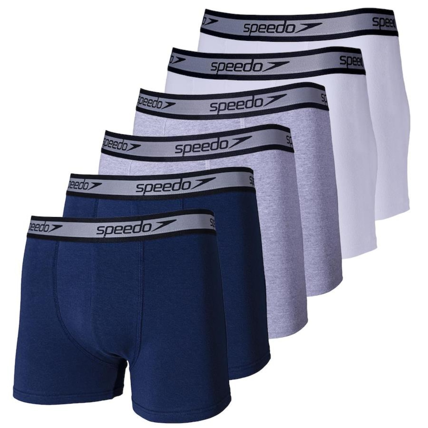 Kit de Cuecas Boxer Cotton Speedo com 6 Unidades - Adulto - Foto 1