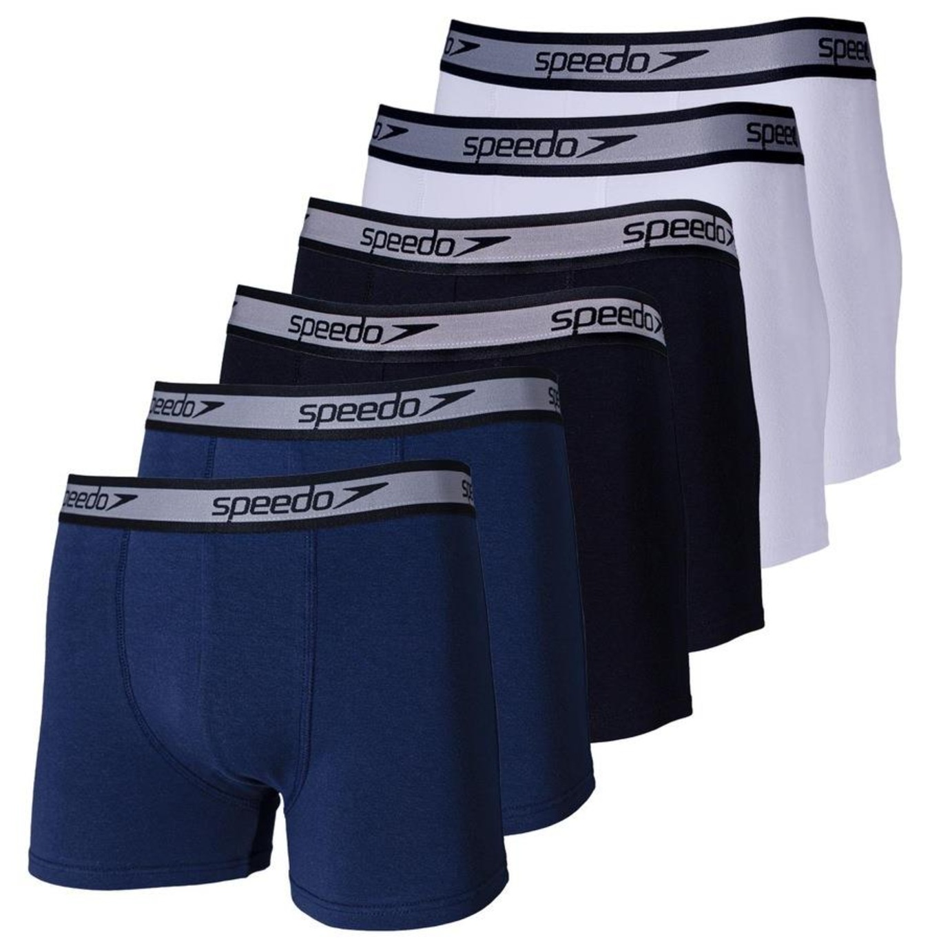 Kit de Cuecas Boxer Cotton Speedo com 6 Unidades - Adulto - Foto 1