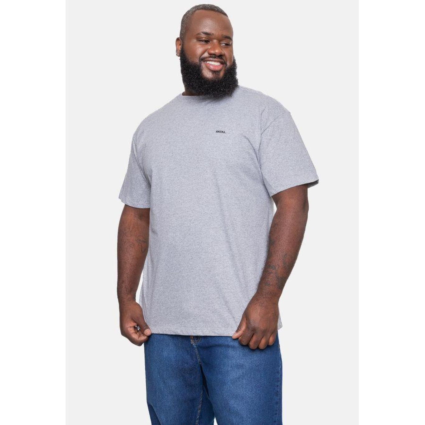 Camiseta Fatal Plus Size Fashion Basic - Masculina - Foto 4