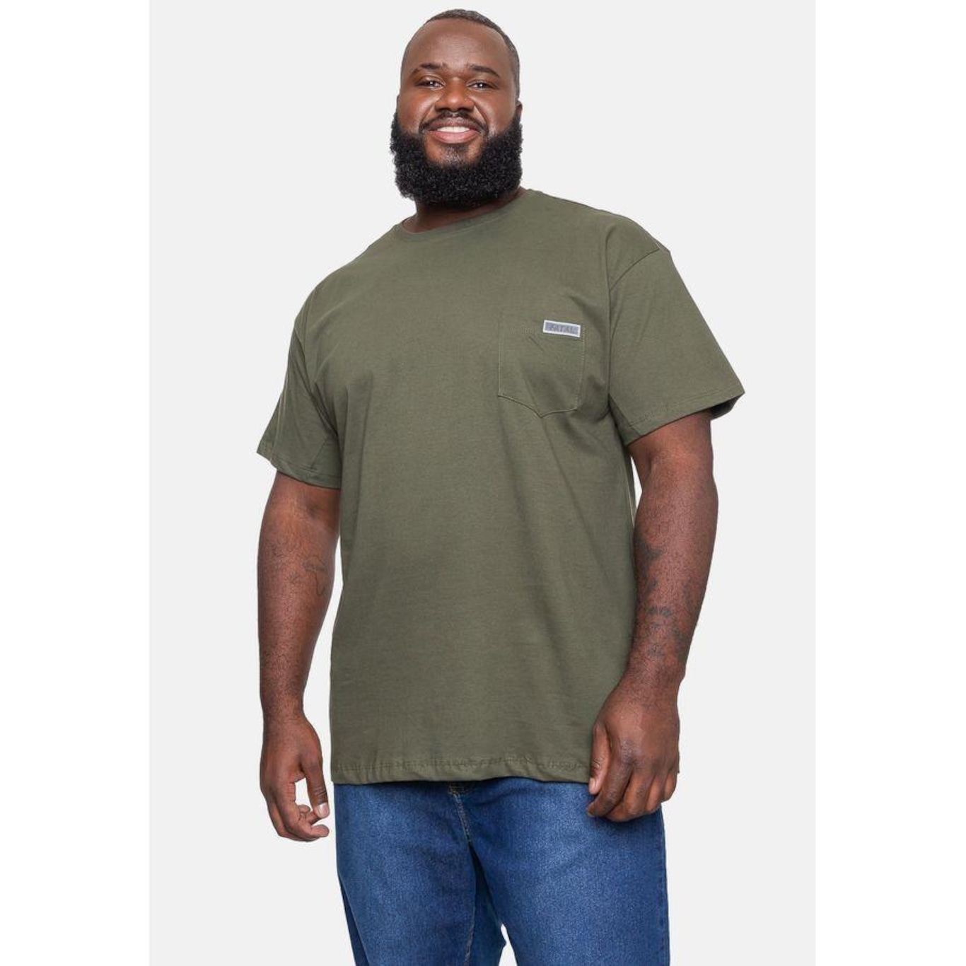 Camiseta Fatal Fashion Basic Plus Size  Alcaparra - Fatal - Masculino - Foto 1