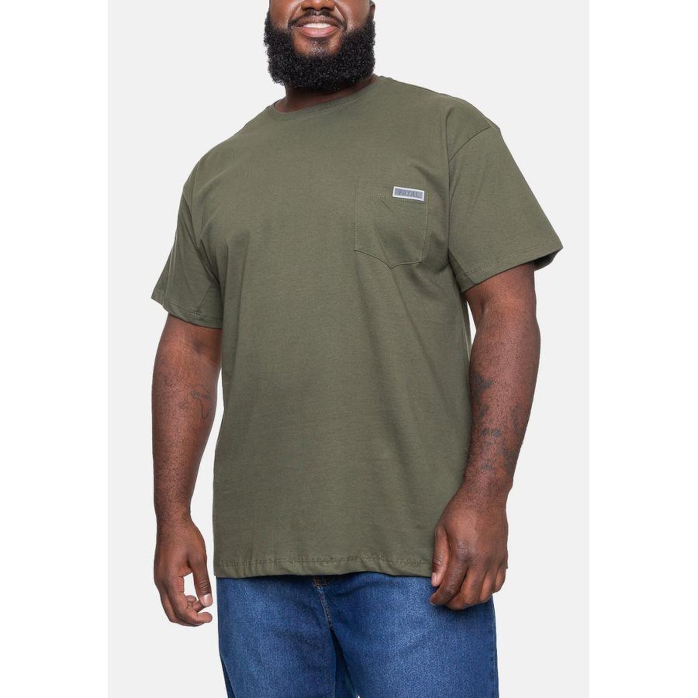 Camiseta Fatal Fashion Basic Plus Size  Alcaparra - Fatal - Masculino - Foto 2