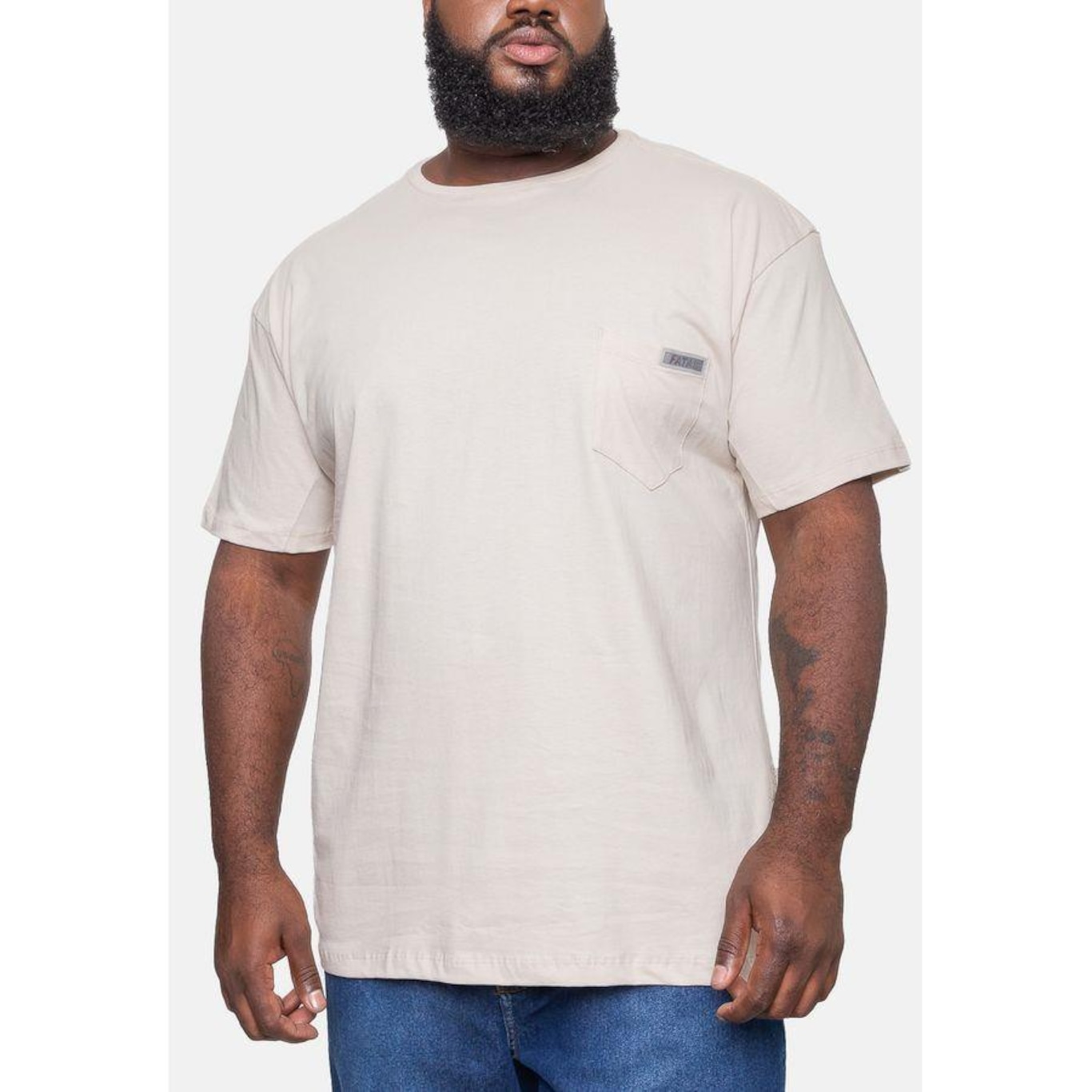 Camiseta Fatal Fashion Basic Plus Size Masculina Areia - Fatal - Masculino - Foto 4