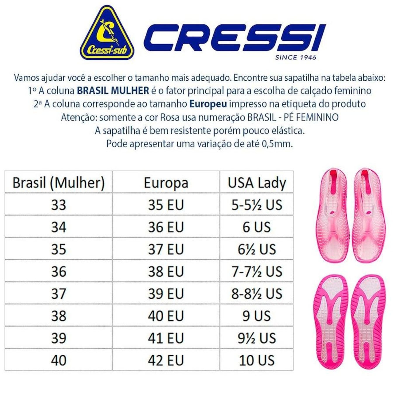 Sapatilha para Esportes Aquáticos Cressi Alfa Water Shoes Pk - Feminina - Foto 4