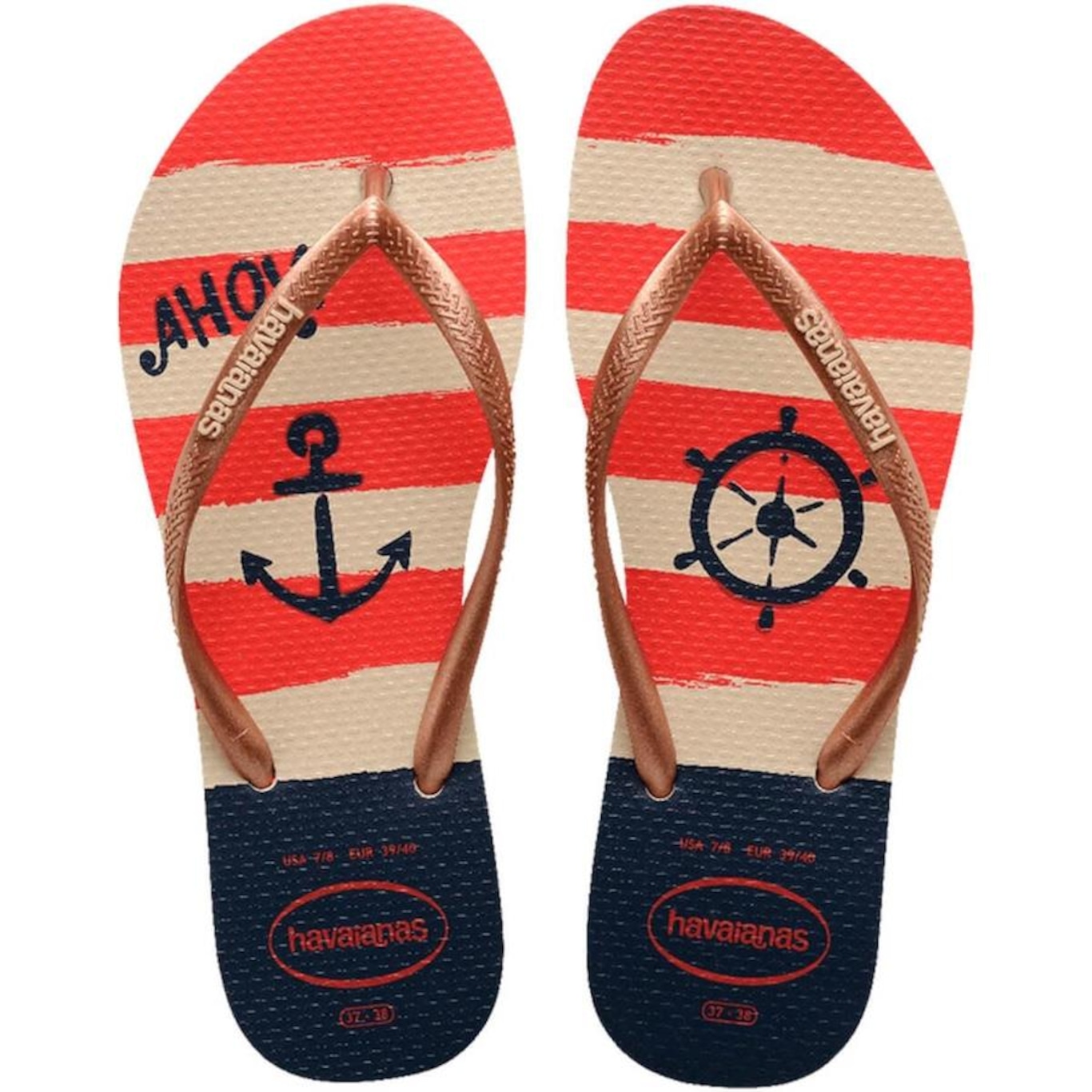 Chinelo Havaianas Slim Nautical - Unissex - Foto 1