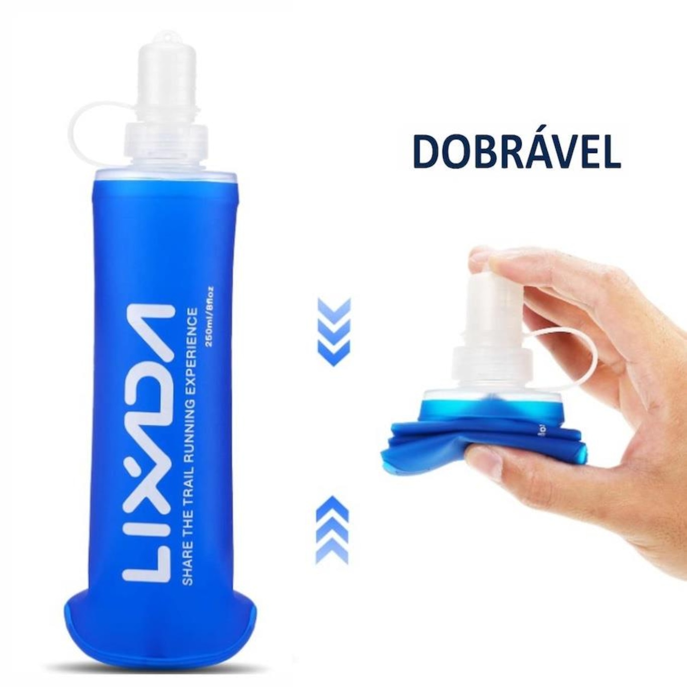 Garrafa Squeeze Silicone Soft Leve Dobrável 250Ml Lixada - Foto 3