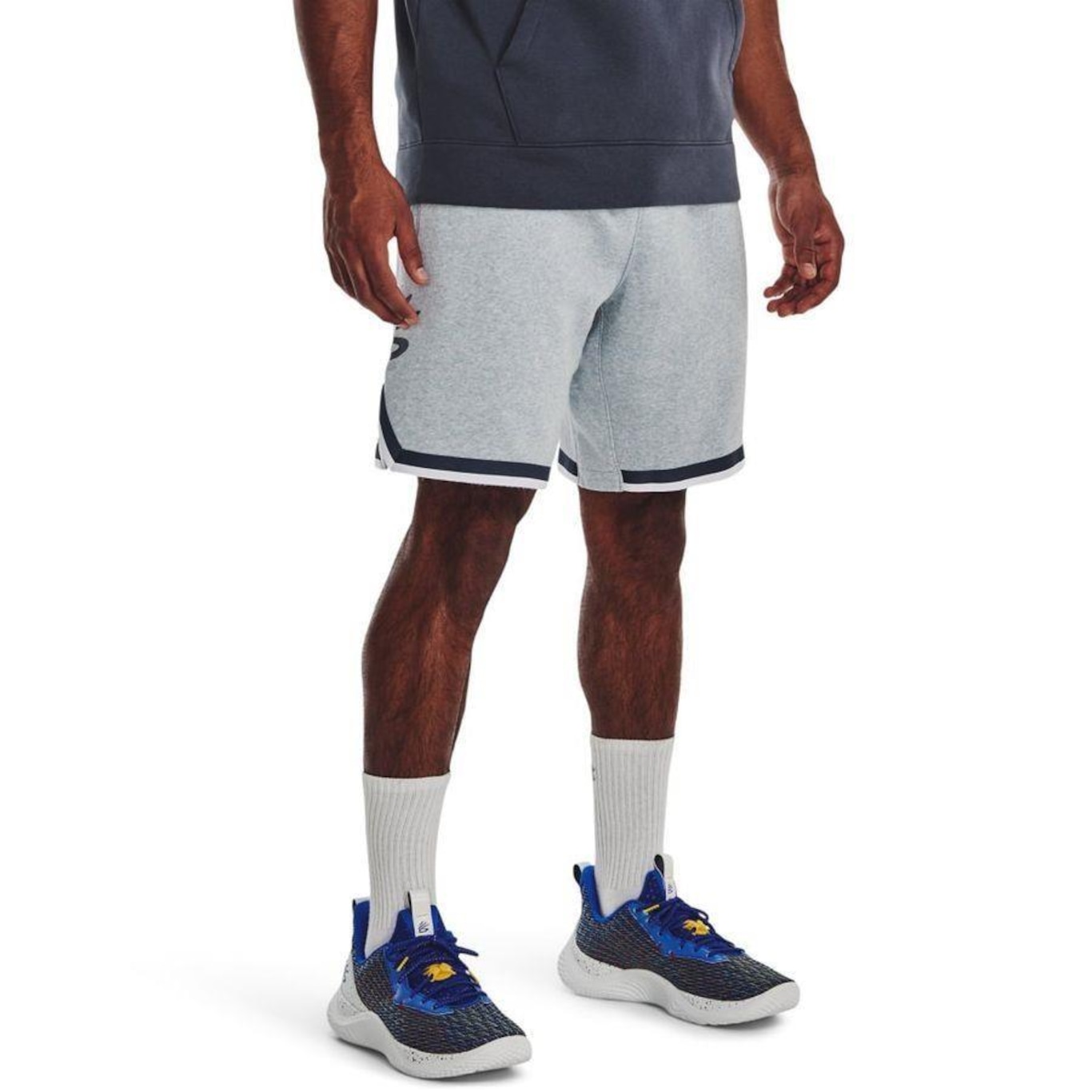 Kit Bermuda de Basquete Under Armour Curry Draft Day 8In + Shorts Curry Fleece 9 - Masculina - Foto 2