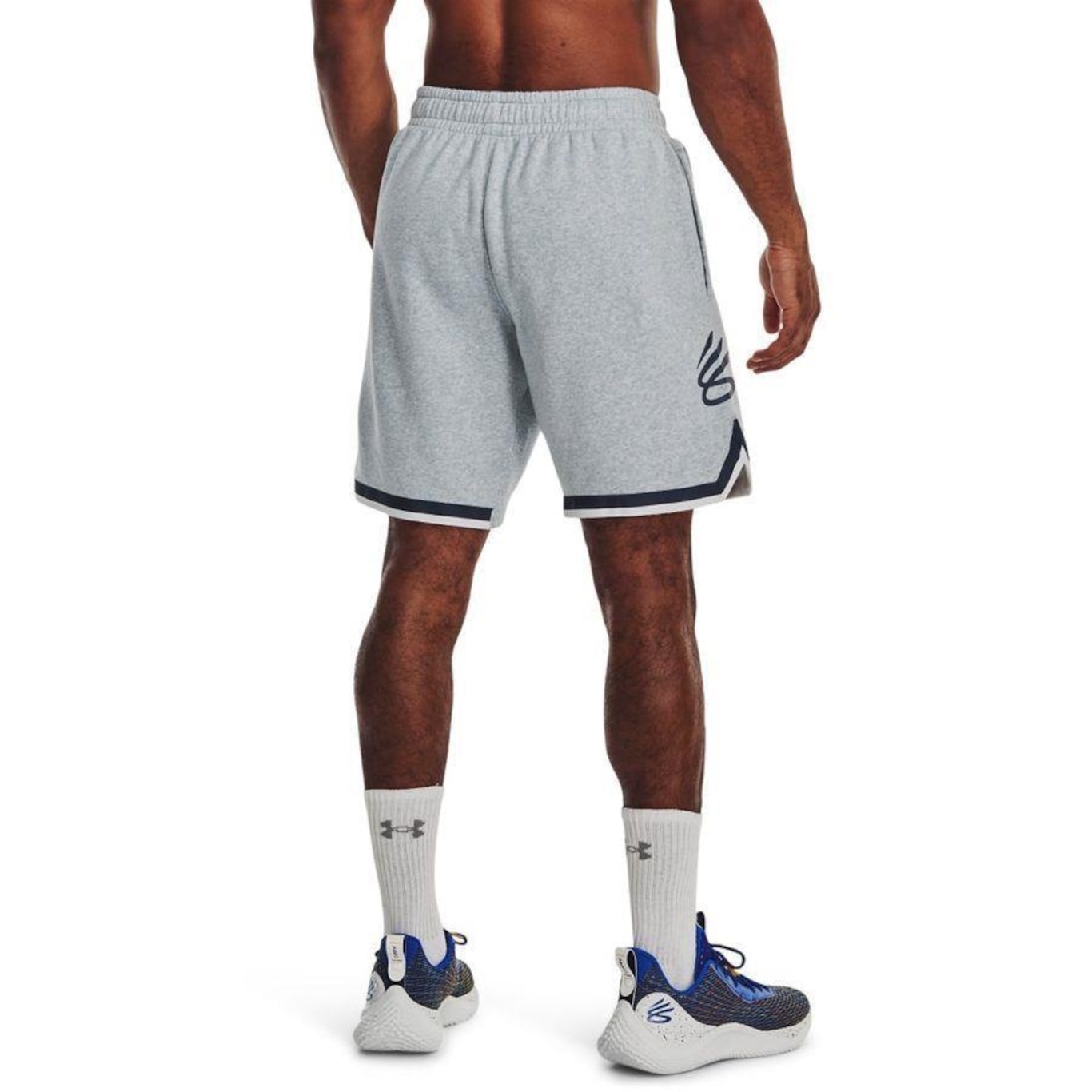 Kit Bermuda de Basquete Under Armour Curry Draft Day 8In + Shorts Curry Fleece 9 - Masculina - Foto 3