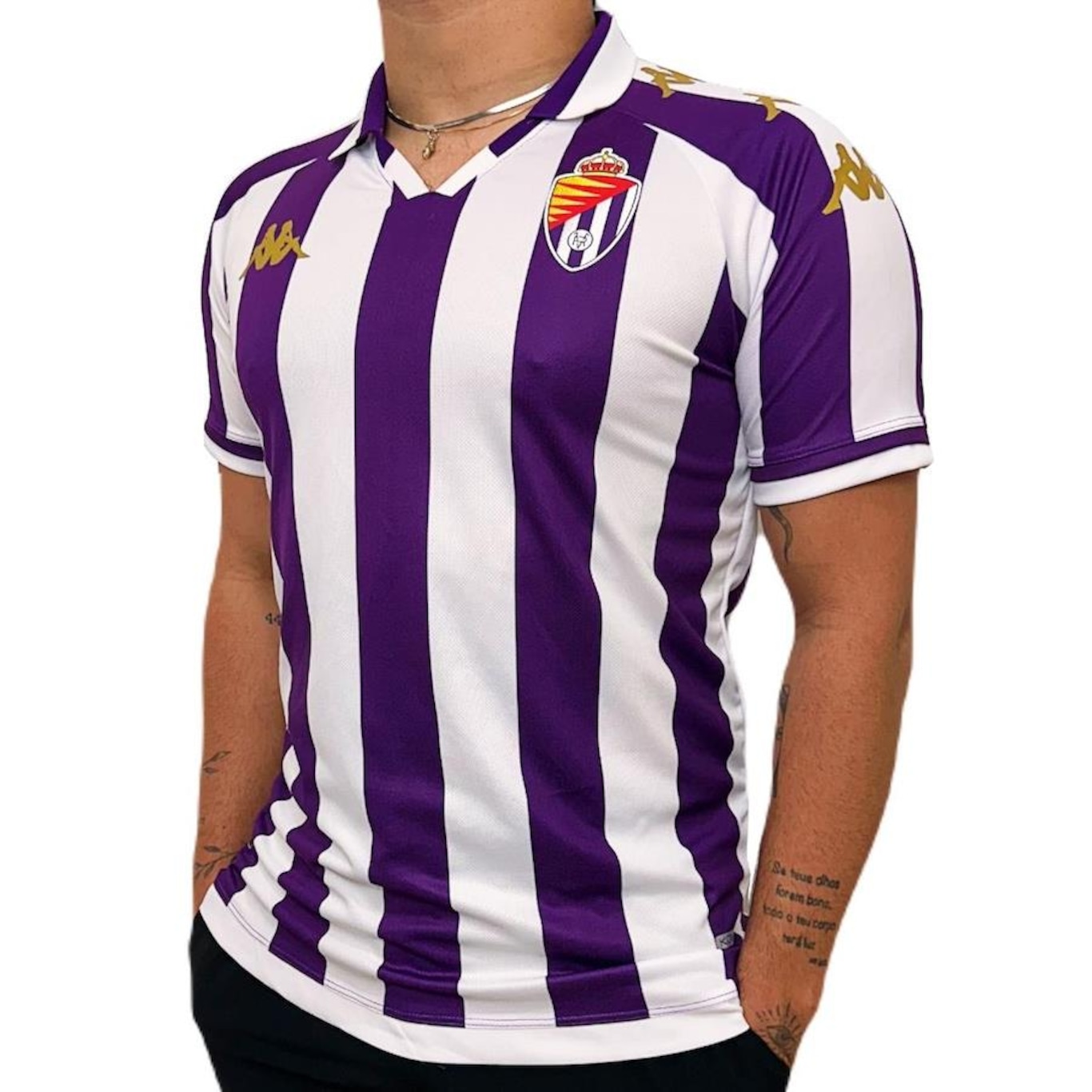 Camisa Valladolid Kappa 2024 Uniforme 1 - Masculina - Foto 3