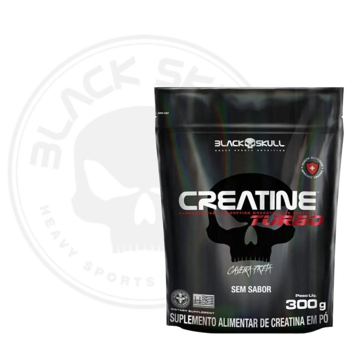 Kit 2X Turbo Whey Protein Refil 907Gr Baunilha + Creatine 300G Refil Black Skull - Foto 3