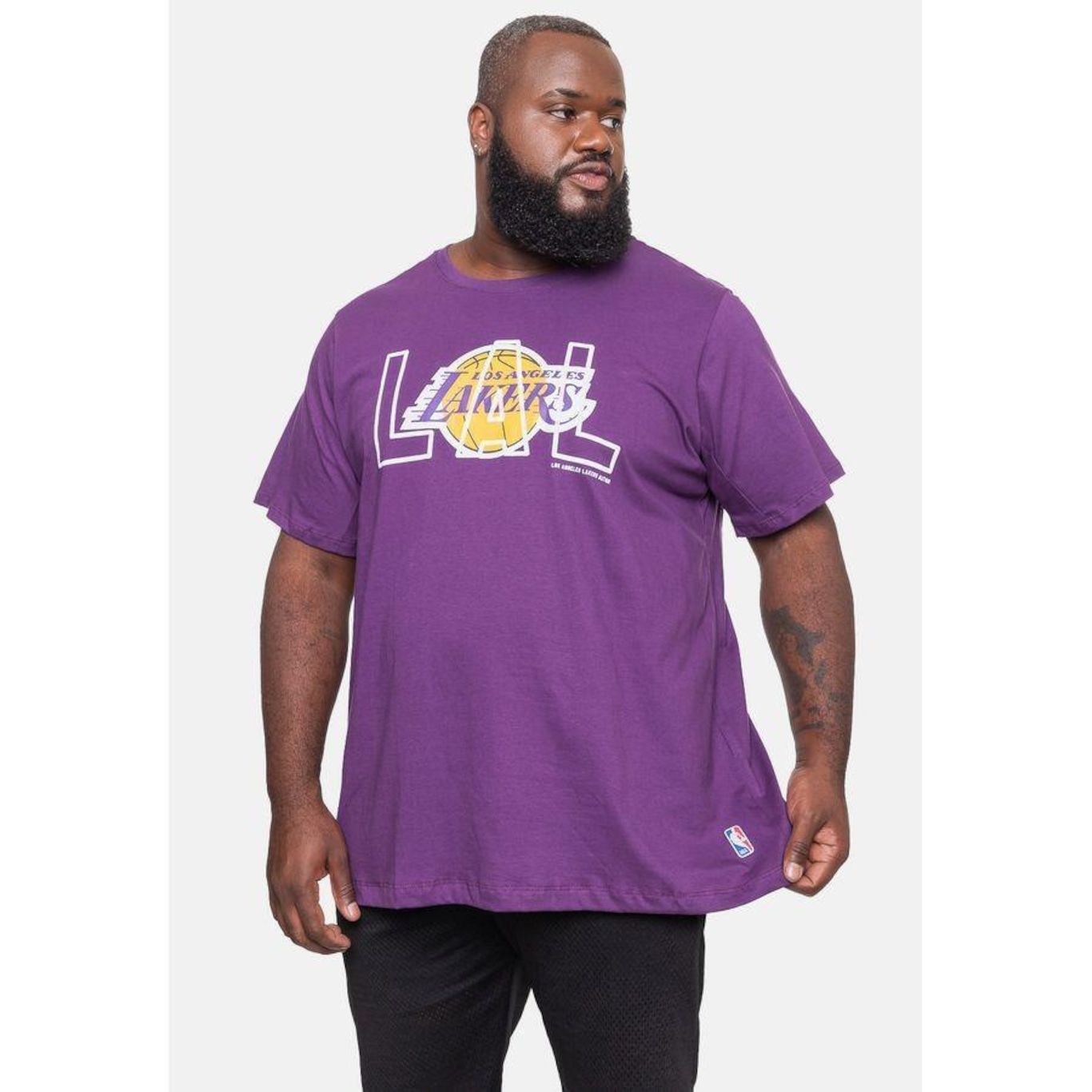 Camiseta NBA Plus Size City2City Los Angeles Lakers  - Masculina - Foto 4