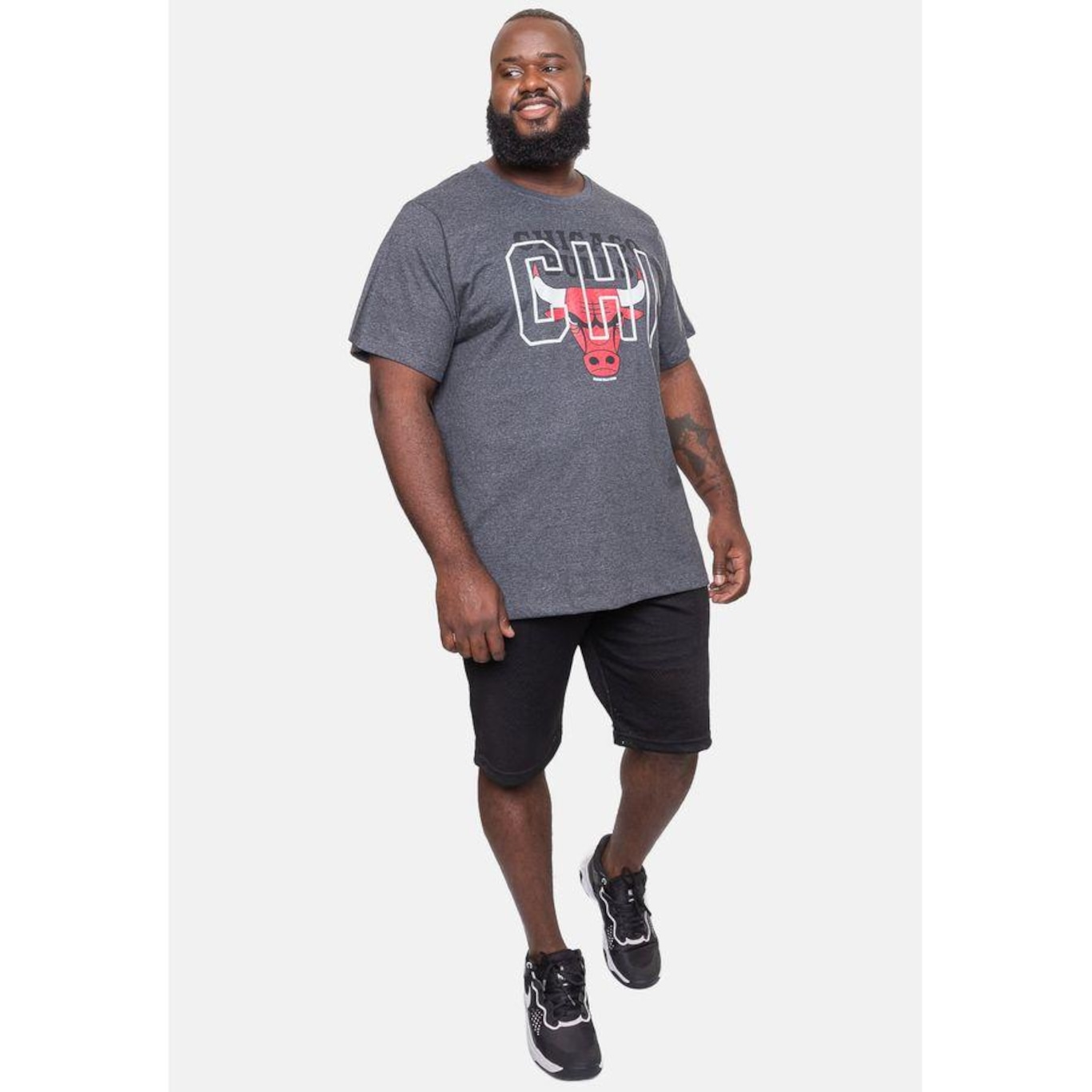 Camiseta NBA Plus Size City2City Chicago Bulls - Masculina - Foto 5