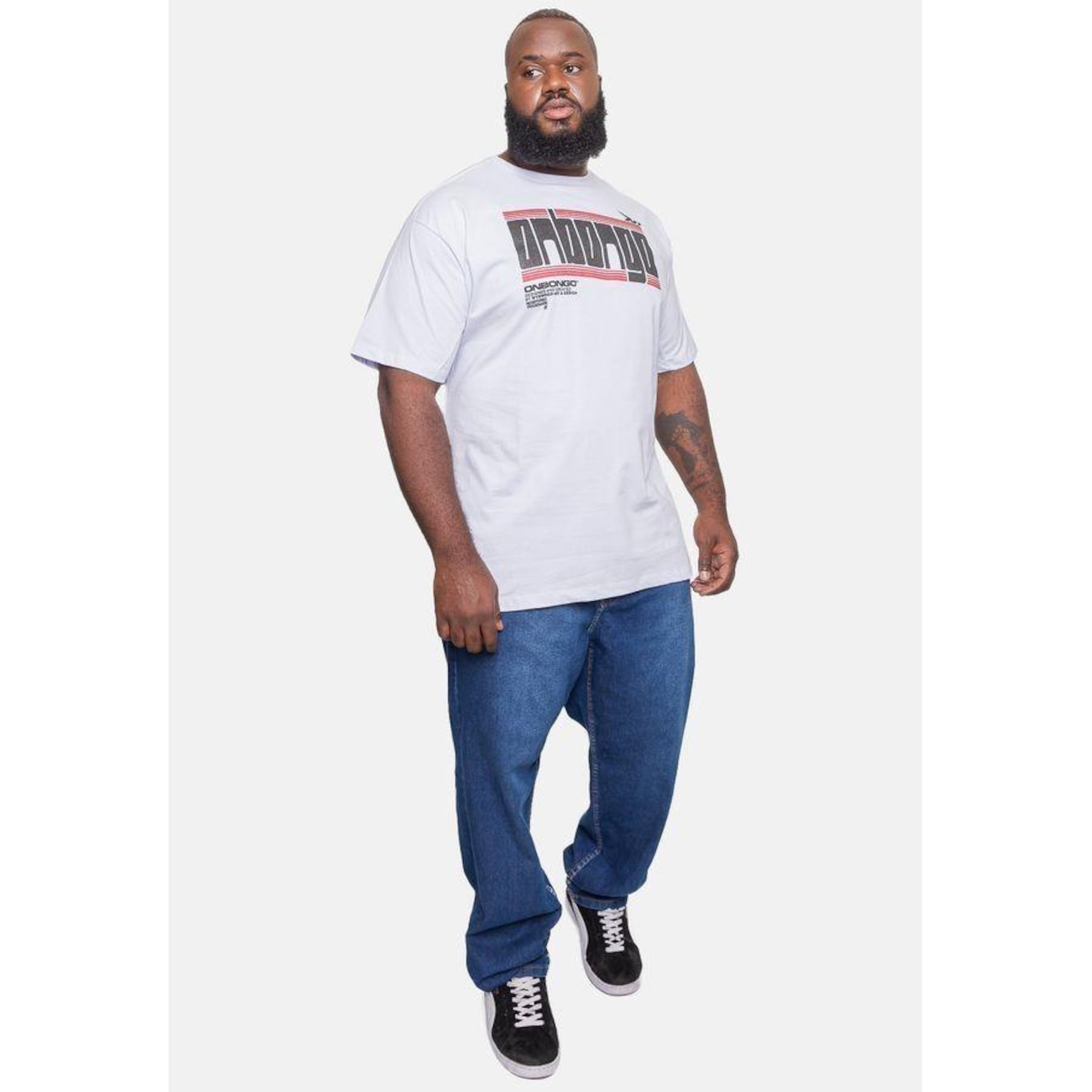 Camiseta Onbongo Plus Size Estampada - Masculina - Foto 4