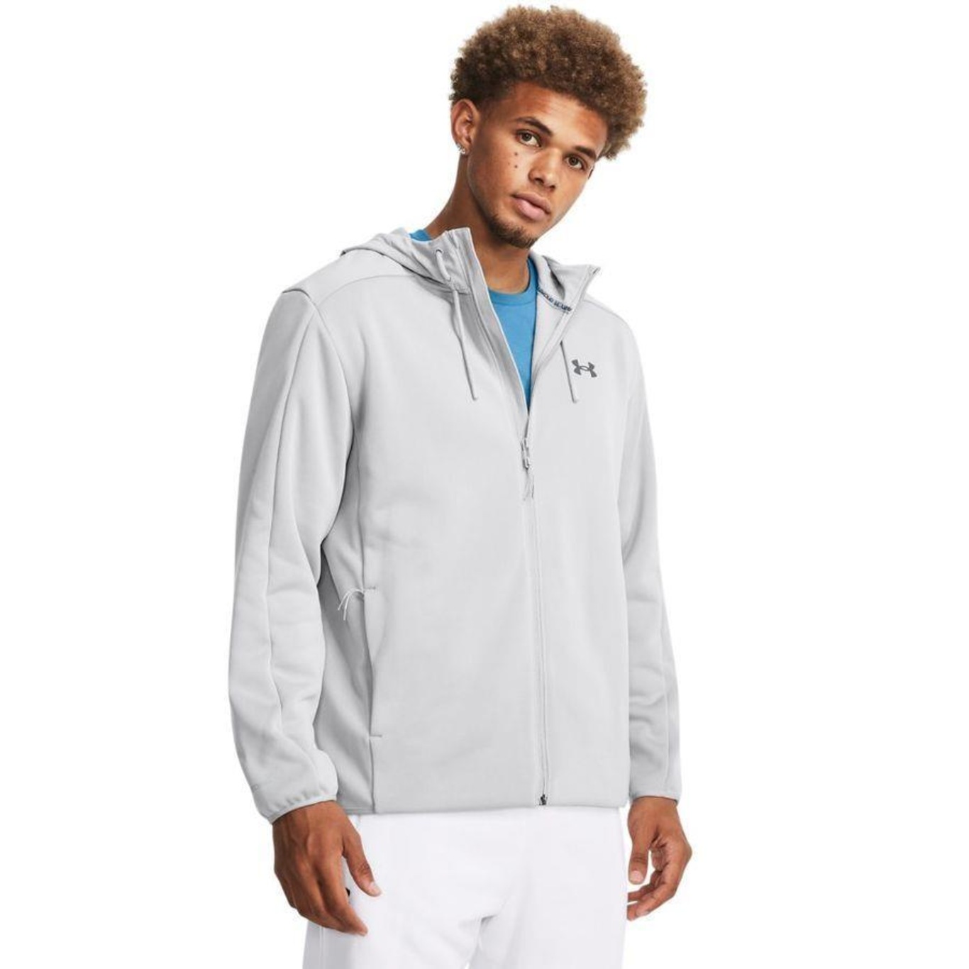 Jaqueta de Moletom Under Armour Essential Swacket - Masculina - Foto 1