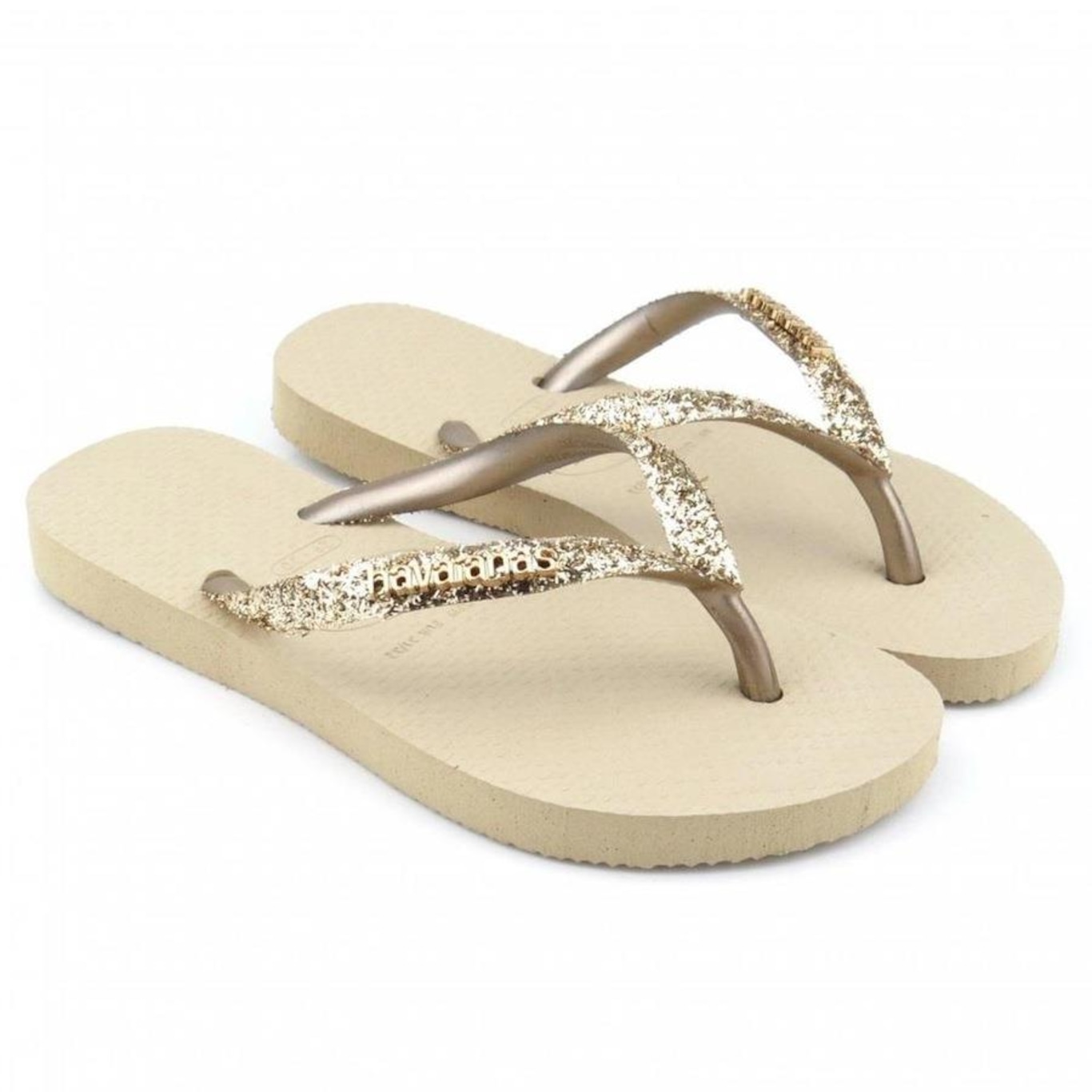 Chinelo Havaianas Kids Slim Glitter II - Infantil - Foto 1