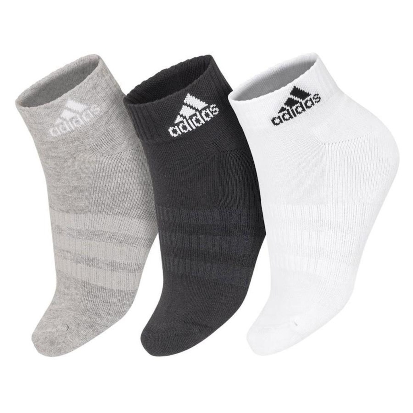 Kit Meias adidas Ankle Cushioned Sportswear com 3 Pares - 35 a 37 - Adulto - Foto 1