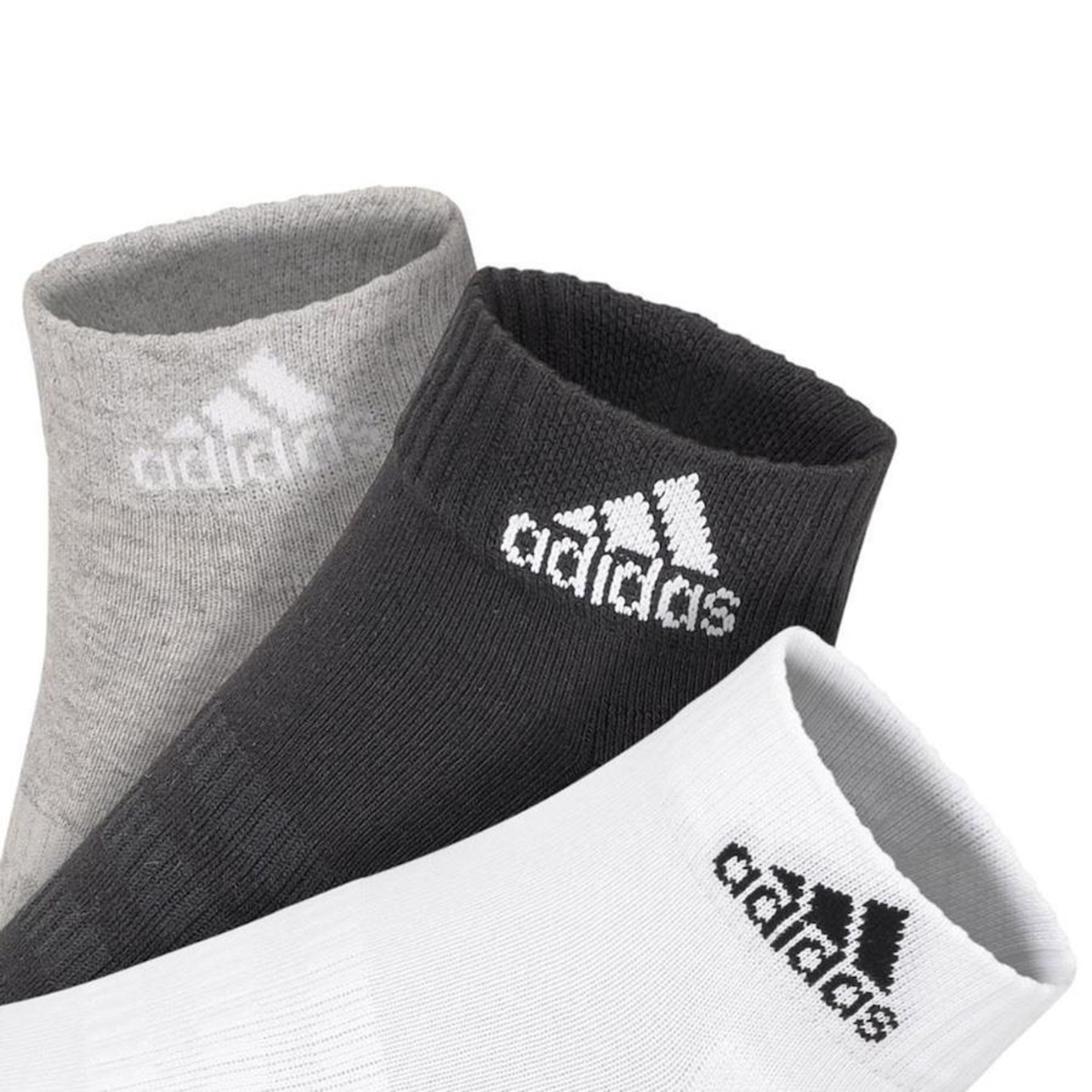 Kit Meias adidas Ankle Cushioned Sportswear com 3 Pares - 35 a 37 - Adulto - Foto 2