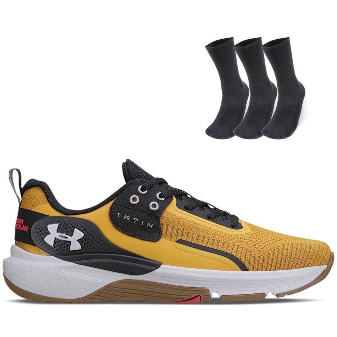 Kit 1 Tênis Tribase Lift E 1 Pct Com 3 Pares Meia Heatgear Cano Alto Under Armour - Unissex - Foto 1