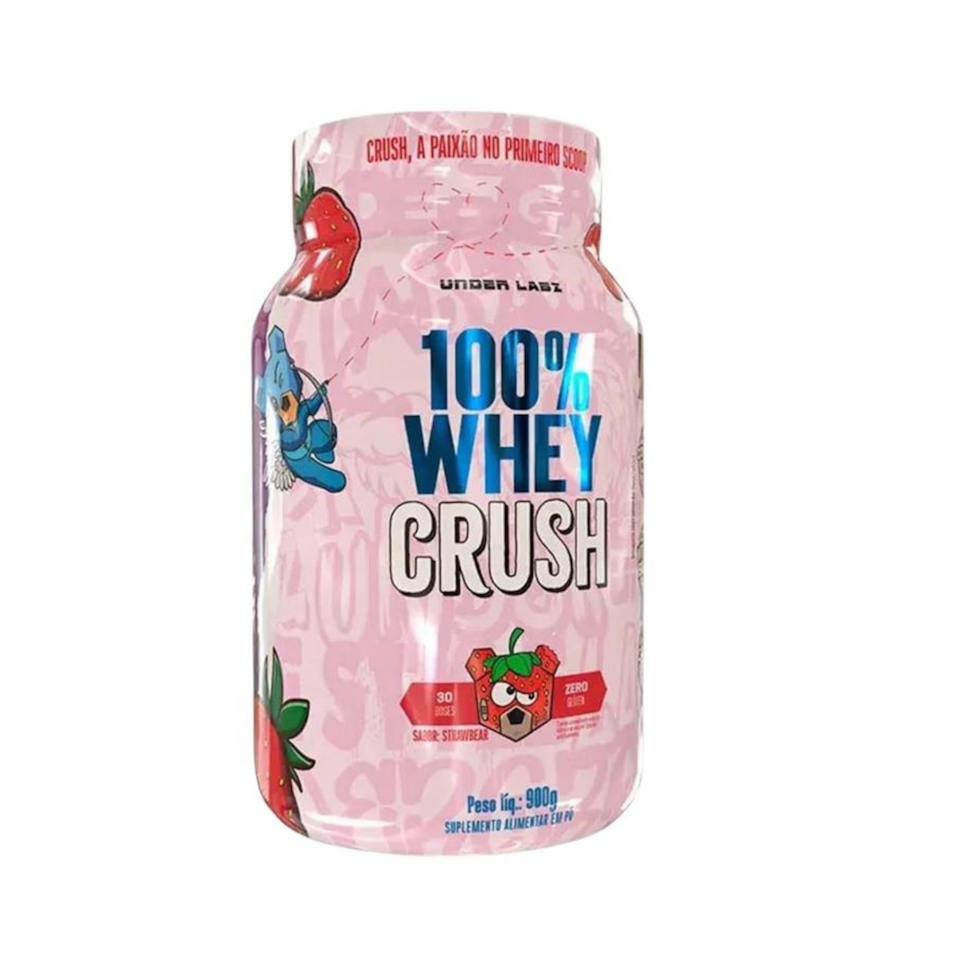 Whey Protein 100% Whey Crush Concentrada 900Gr Sabor Morango Under Labz - Foto 1