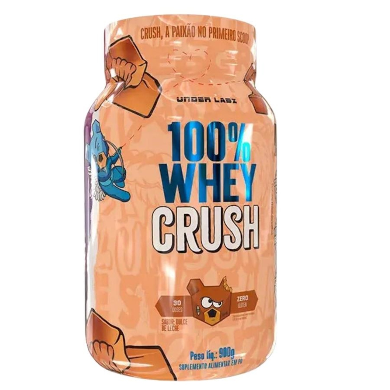 Whey Protein 100% Whey Crush Concentrada 900Gr Sabor Doce De Leite Under Labz - Foto 1