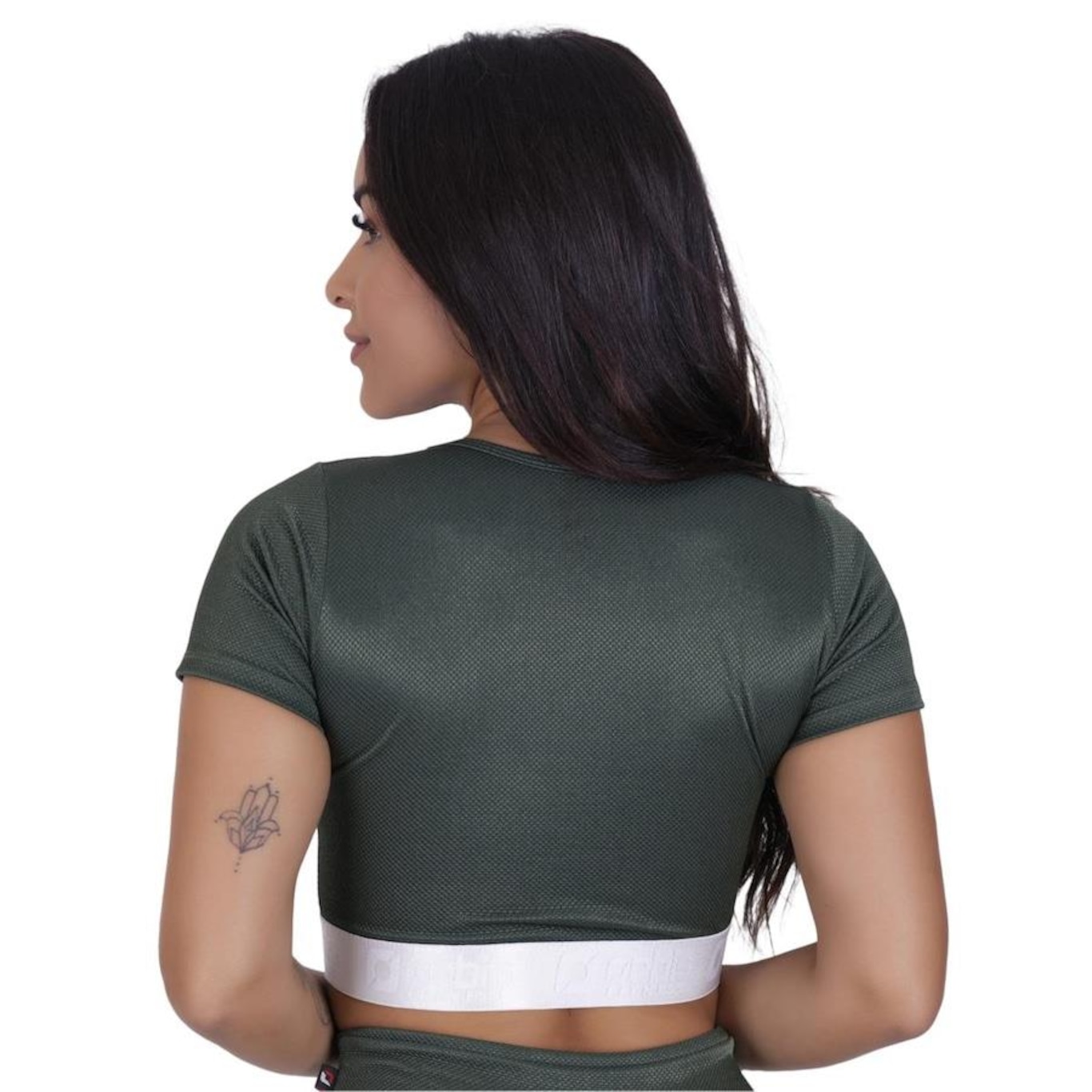 Top Fitness Cropped com Bojo Orbis Fitness Fio Brilho - Feminino - Foto 3