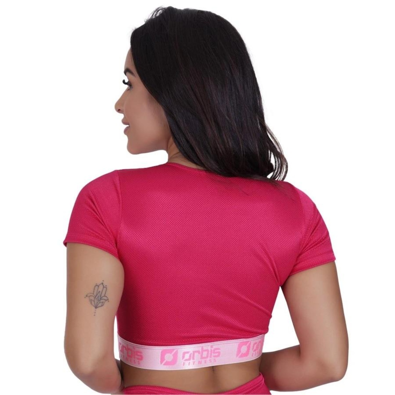 Top Fitness Cropped com Bojo Orbis Fitness Fio Brilho - Feminino - Foto 3