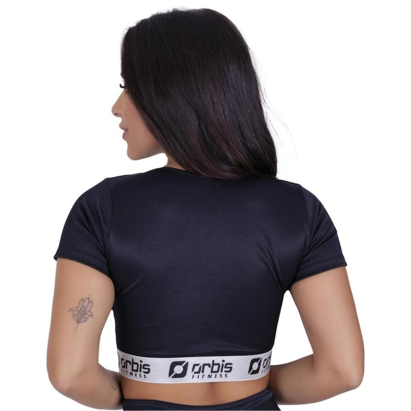 Top Fitness Cropped com Bojo Orbis Fitness Fio Brilho - Feminino - Foto 3