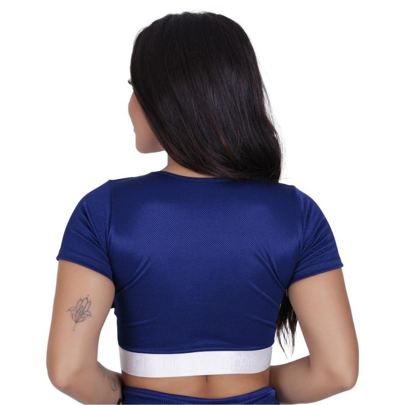 Top Fitness Cropped com Bojo Orbis Fitness Fio Brilho - Feminino - Foto 3