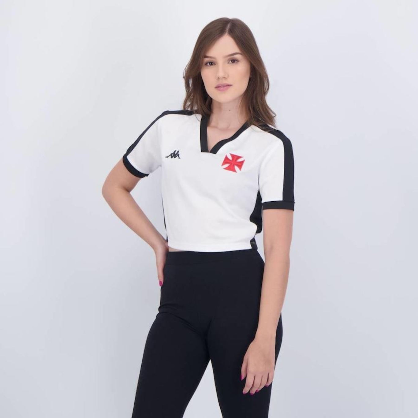 Blusa Cropped Kappa Vasco Supporter - Feminina - Foto 3