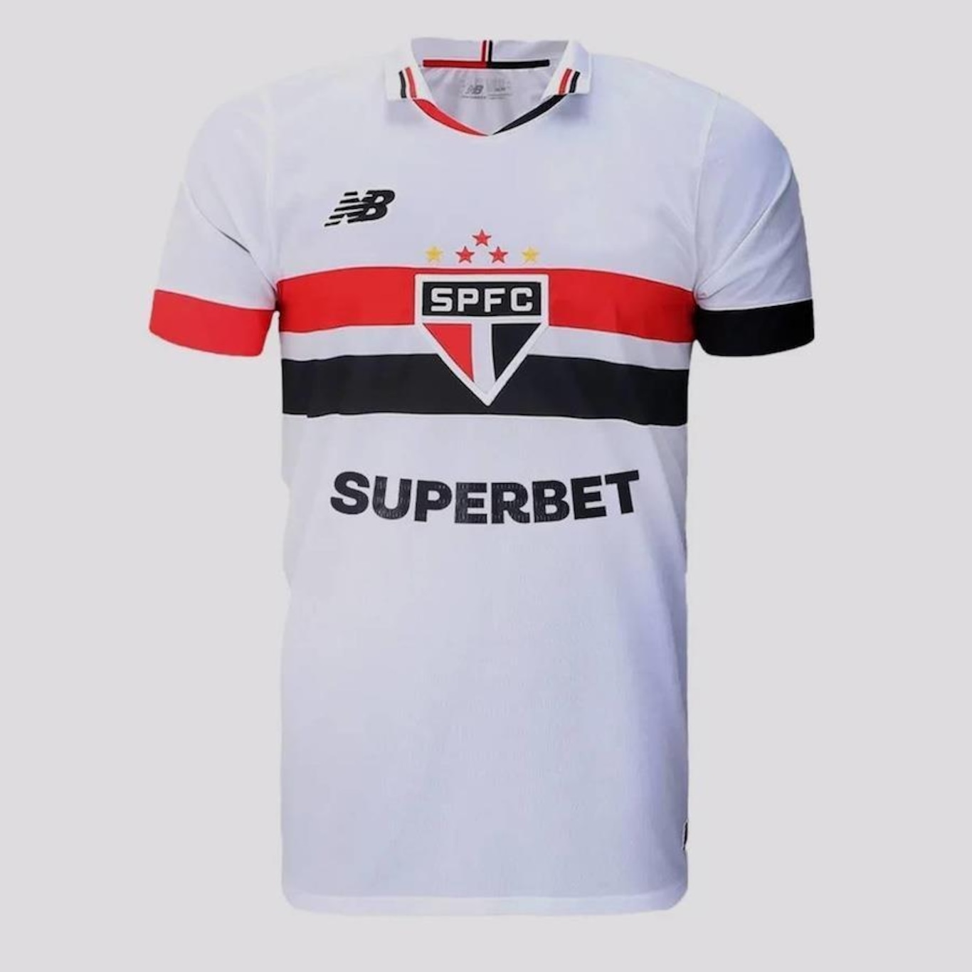 Camisa do São Paulo I 2024 New Balance com Patrocínio - Masculina - Foto 1