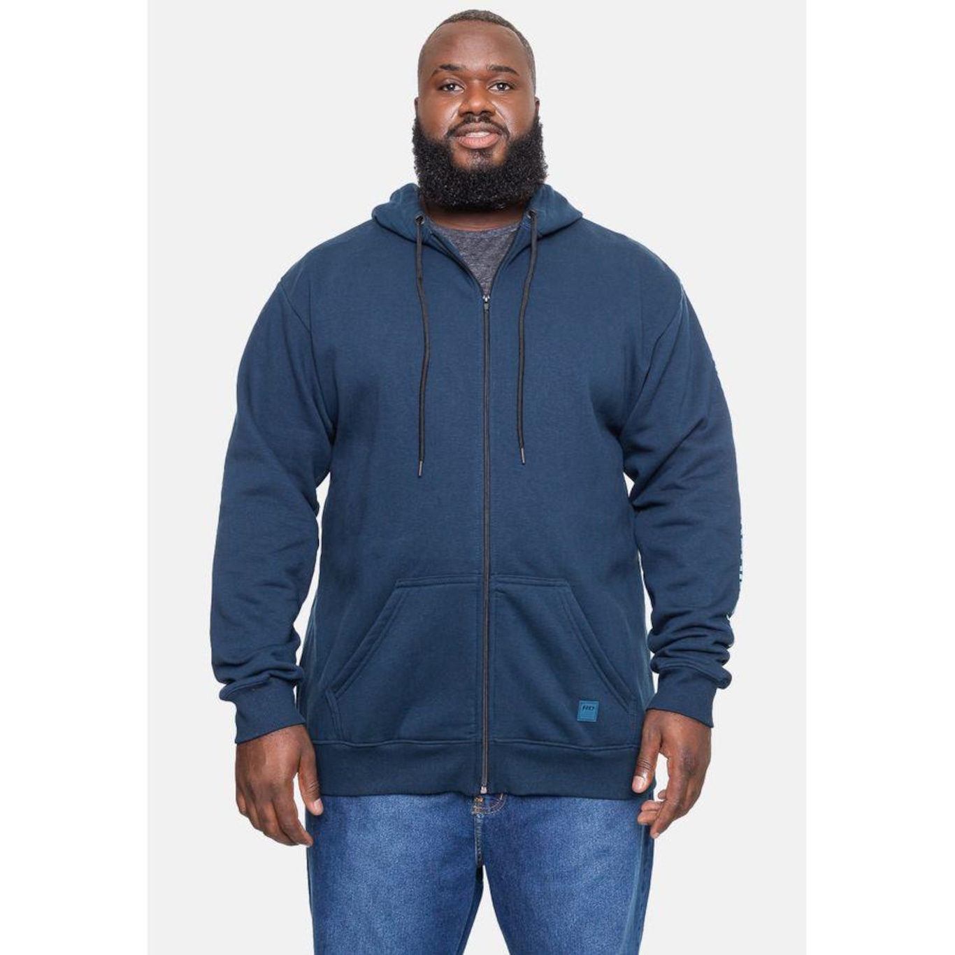 Blusão de Moletom com Capuz Hd Plus Size Fashion Basic - Hd - Masculino - Foto 1