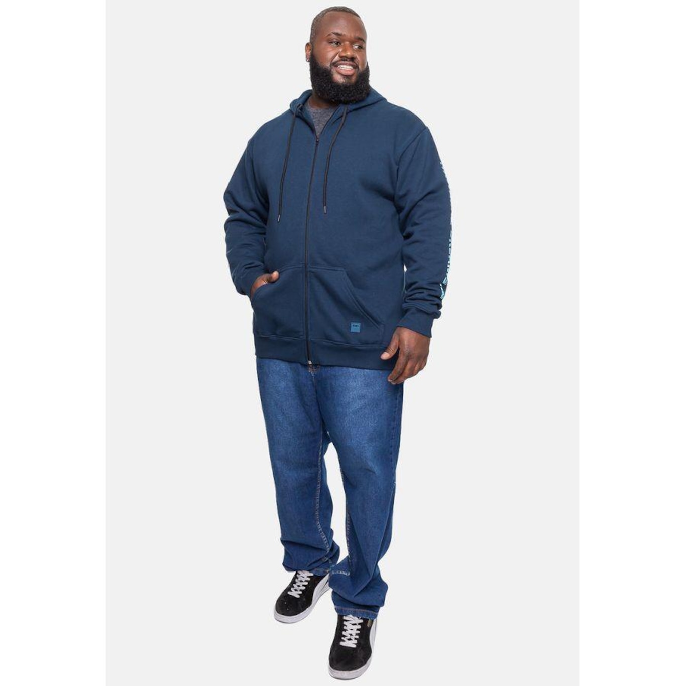 Blusão de Moletom com Capuz Hd Plus Size Fashion Basic - Hd - Masculino - Foto 5