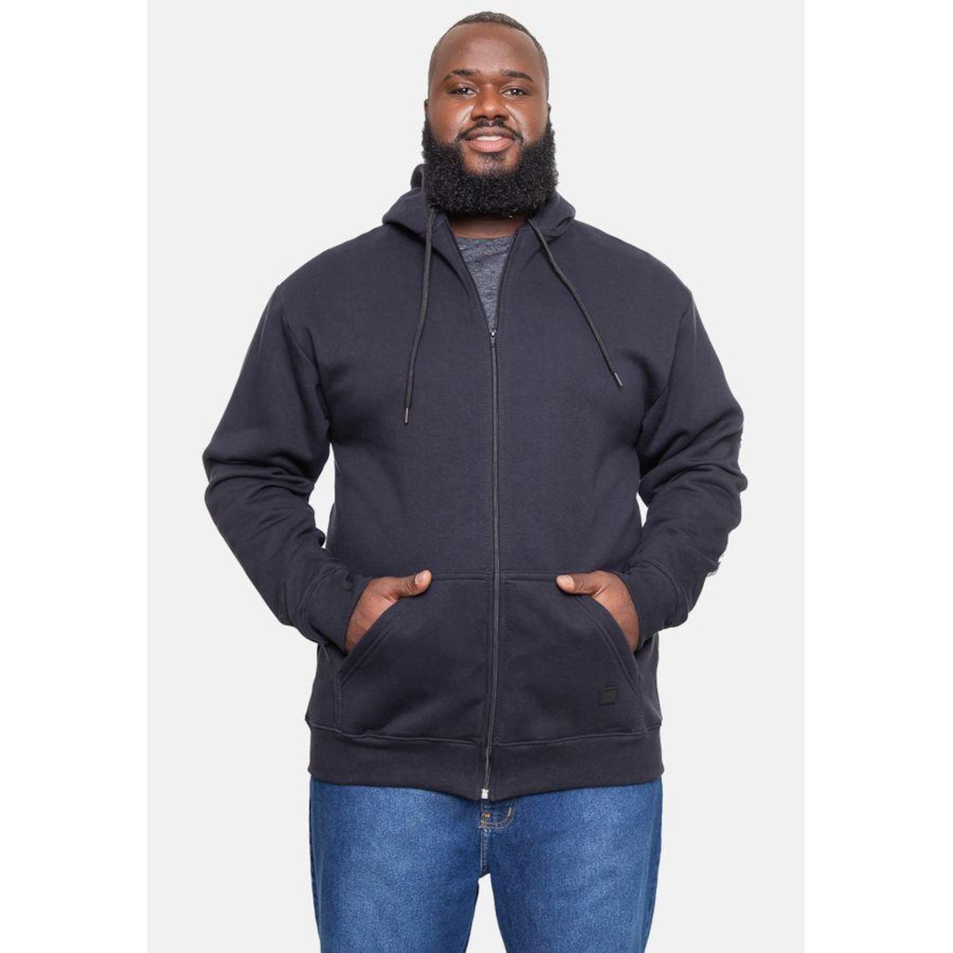 Blusão de Moletom com Capuz Hd Plus Size Fashion Basic - Masculino - Foto 1