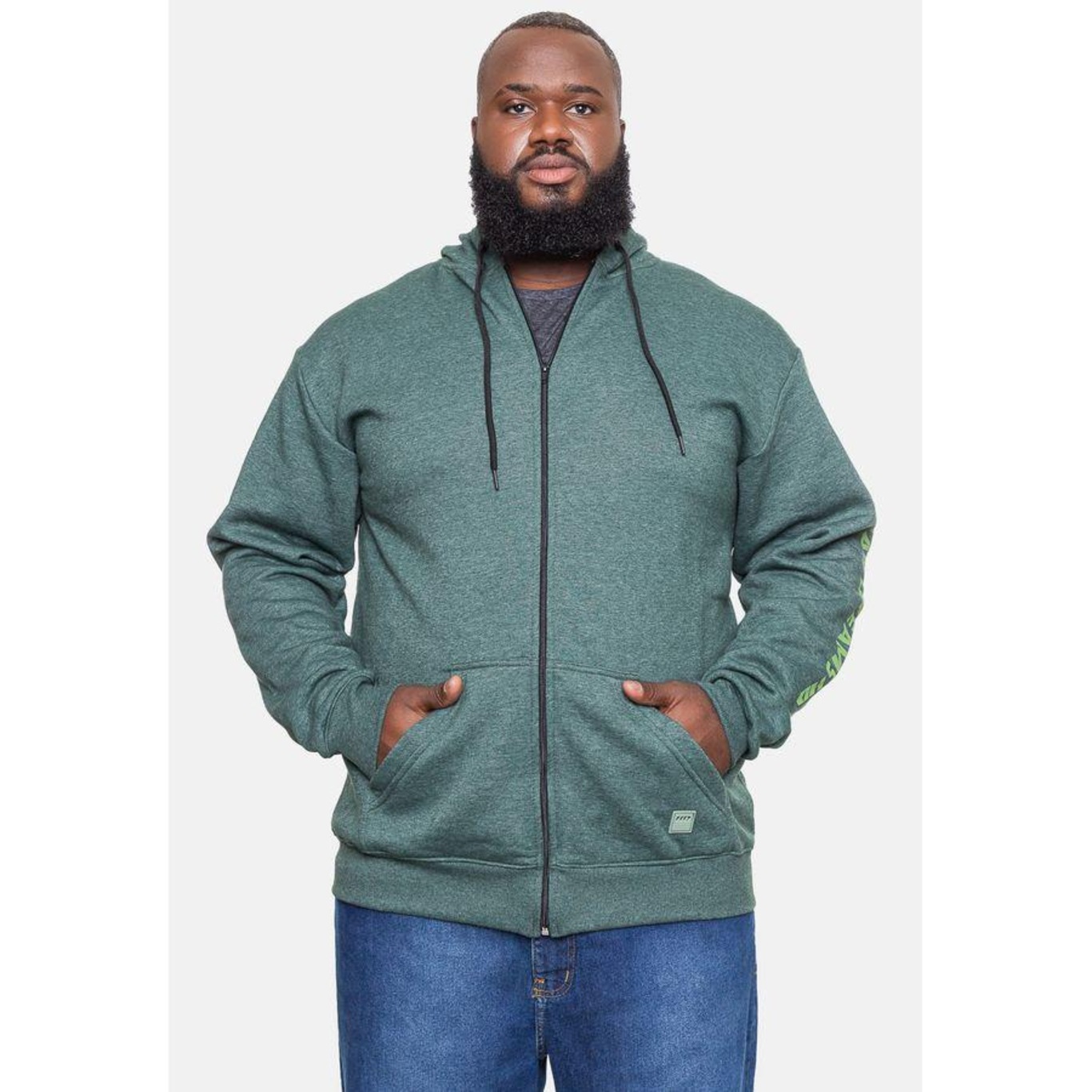 Blusão de Moletom com Capuz Hd Plus Size Fashion Basic Odre - Masculino - Foto 1