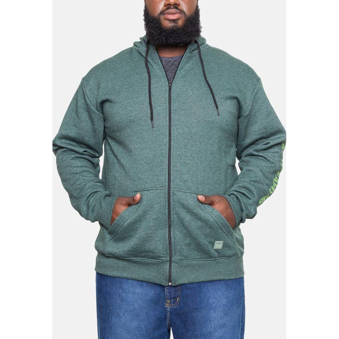 Blusão de Moletom com Capuz Hd Plus Size Fashion Basic Odre - Masculino - Foto 3