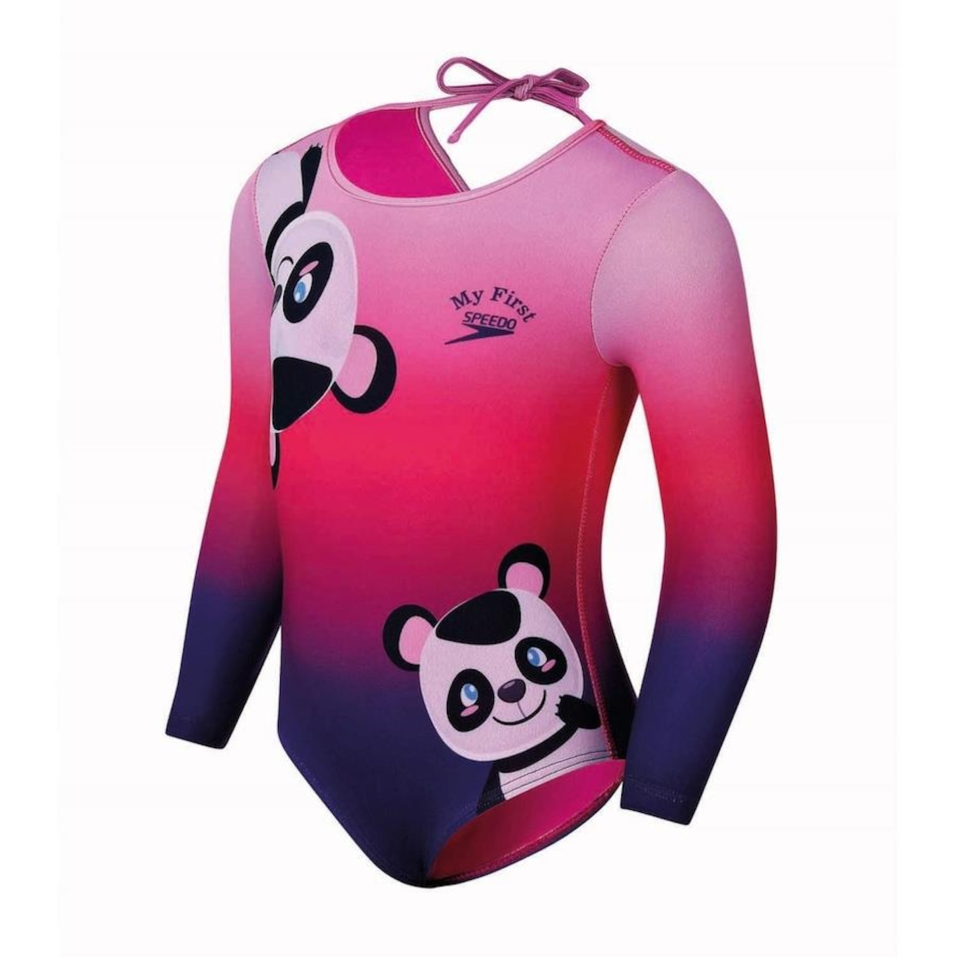 Maiô Manga Longa Panda Speedo - Infantil - Foto 1