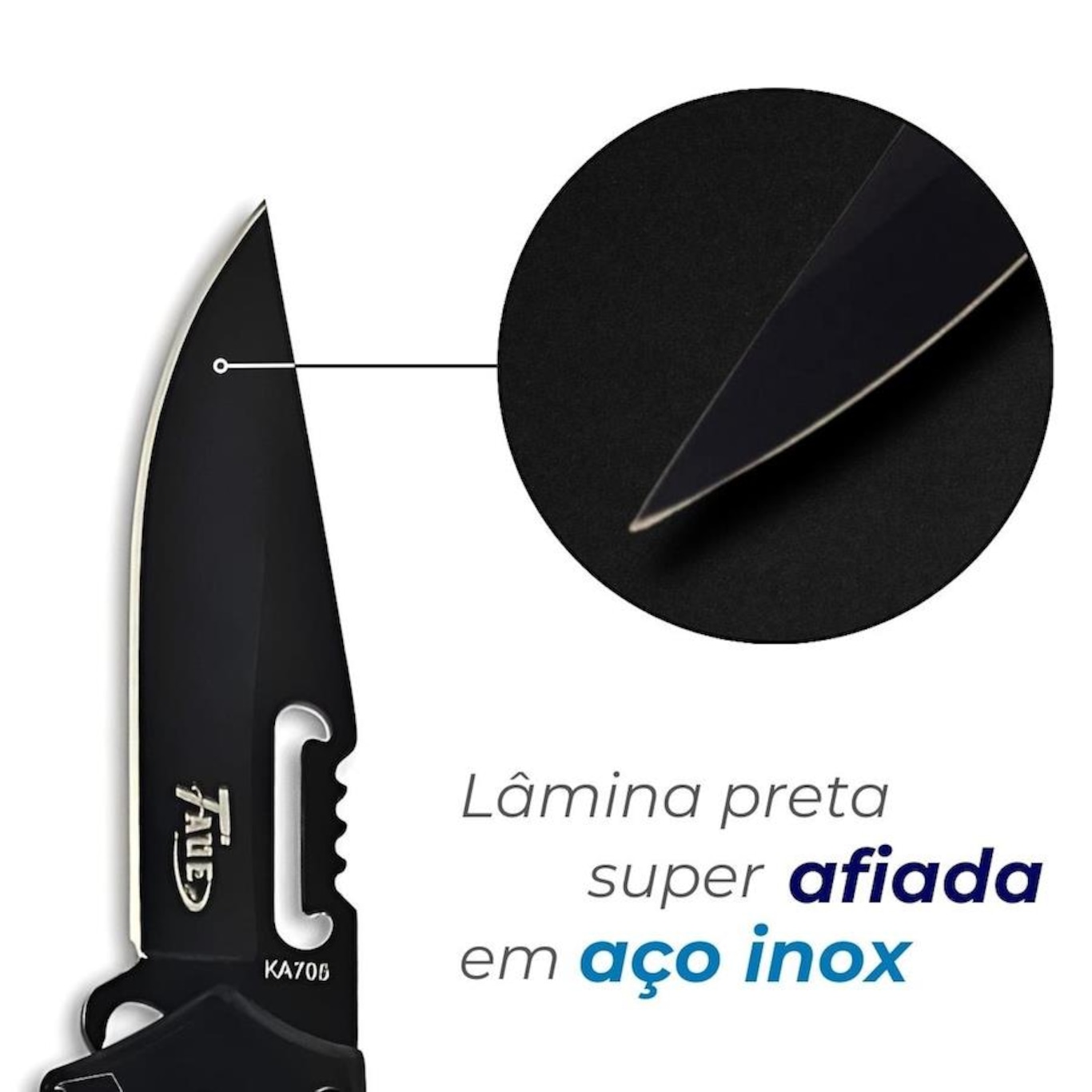 Kit com 1 Faca com Coldre + 1 Canivete Inox Multiuso - Foto 5