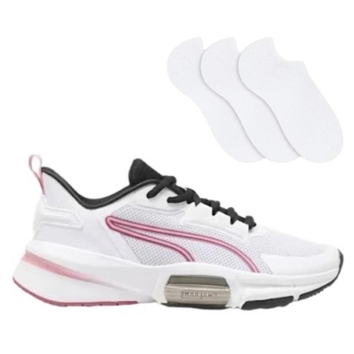 Kit Tênis Puma Power Frame Tr 3 + 3 Pares De Meias - Feminino - Foto 1